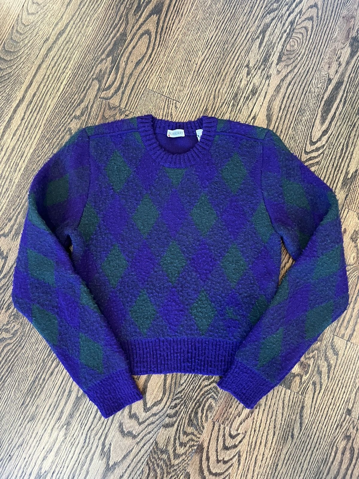 Burberry Burberry Cropped Argyle Wool Sweater Size L / US 10 / IT 46 - 5 Thumbnail