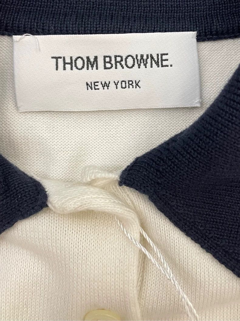 Thom Browne Thom browne White puppy four-striped Polo collar short slee Size XS / US 0-2 / IT 36-38 - 5 Thumbnail