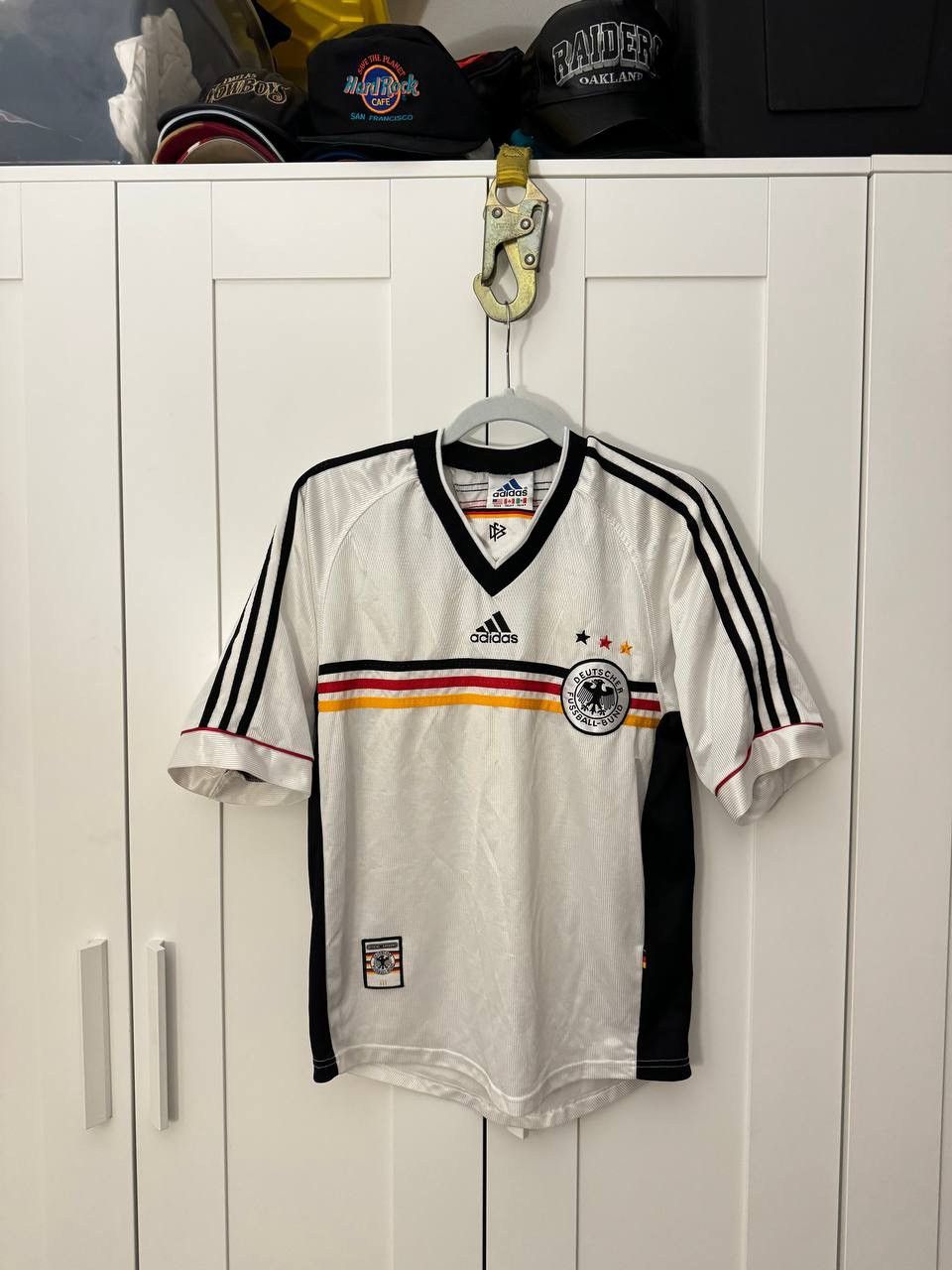 image of Adidas Germany National Soccer Blank Jersey VTG 90's 1998-99 in White, Men's (Size Small)