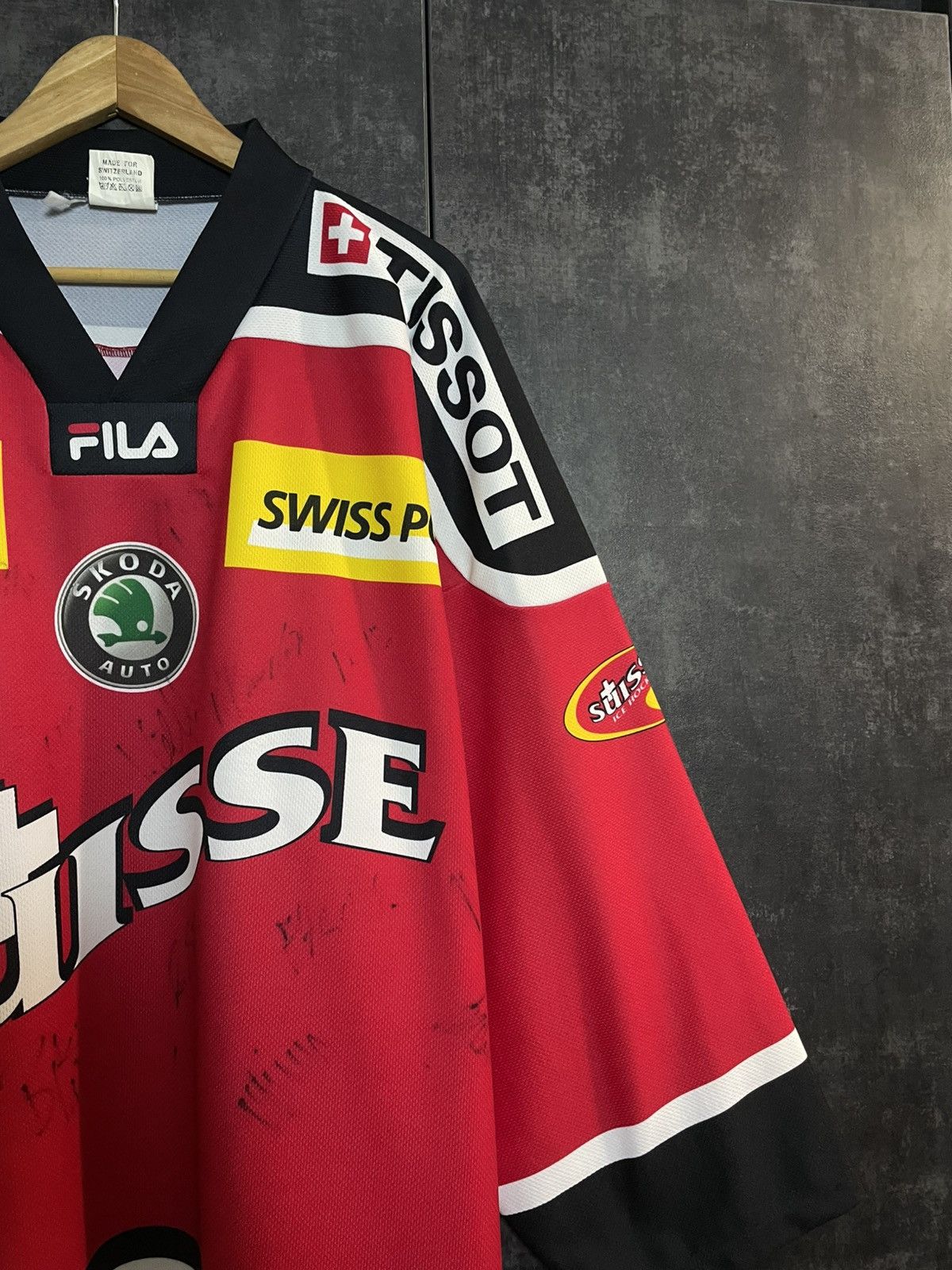Vintage Sick Vintage Fila Suisse Signed Hockey Jersey Tissot Supreme Size US XL / EU 56 / 4 - 5 Thumbnail