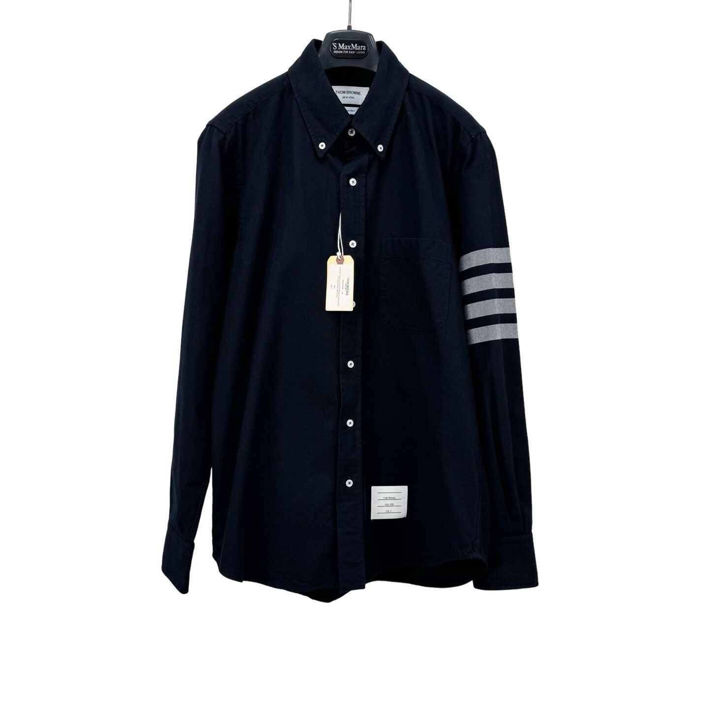 Thom Browne Thom Browne Navy Flannel 4-Bar Shirt Size 2 Size US M / EU 48-50 / 2 - 1 Thumbnail