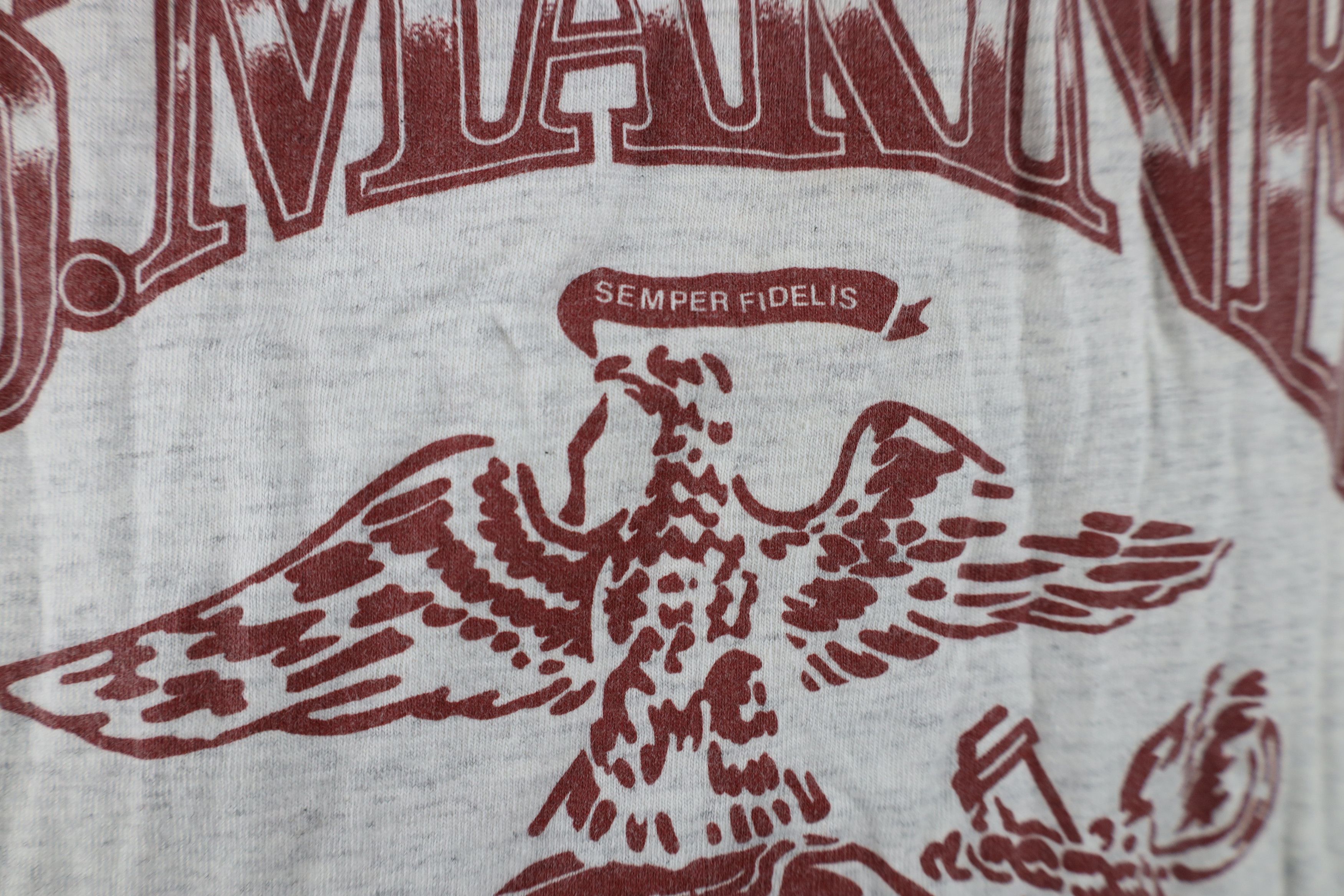 Vintage Vintage 90s USMC My Son Is A Marine T-Shirt Heather Gray Size US XL / EU 56 / 4 - 5 Thumbnail