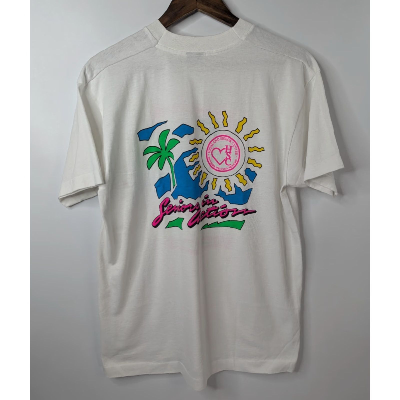 Vintage VINTAGE Screen Stars T-Shirt Short Sleeve Crew Neck L White USA 80s 90s Single Stitch Senior in Action Size US L / EU 52-54 / 3 - 3 Thumbnail