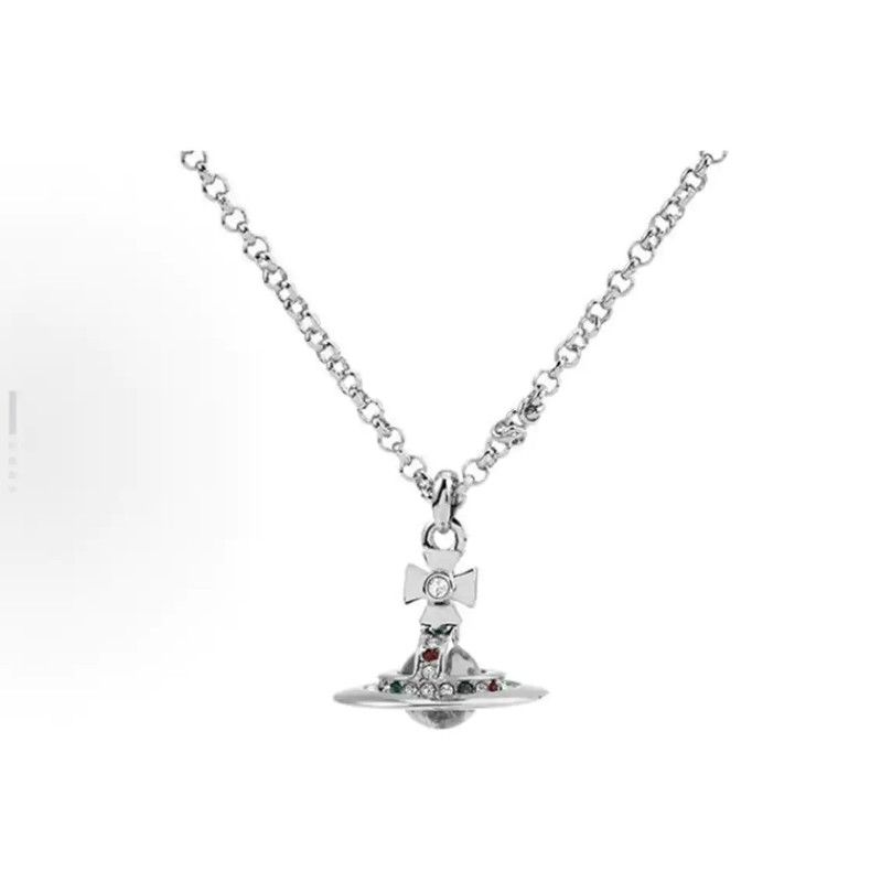 Vivienne Westwood Vivienne Westwood Silver Crystal Statement Necklace 0089 Size ONE SIZE - 1 Thumbnail