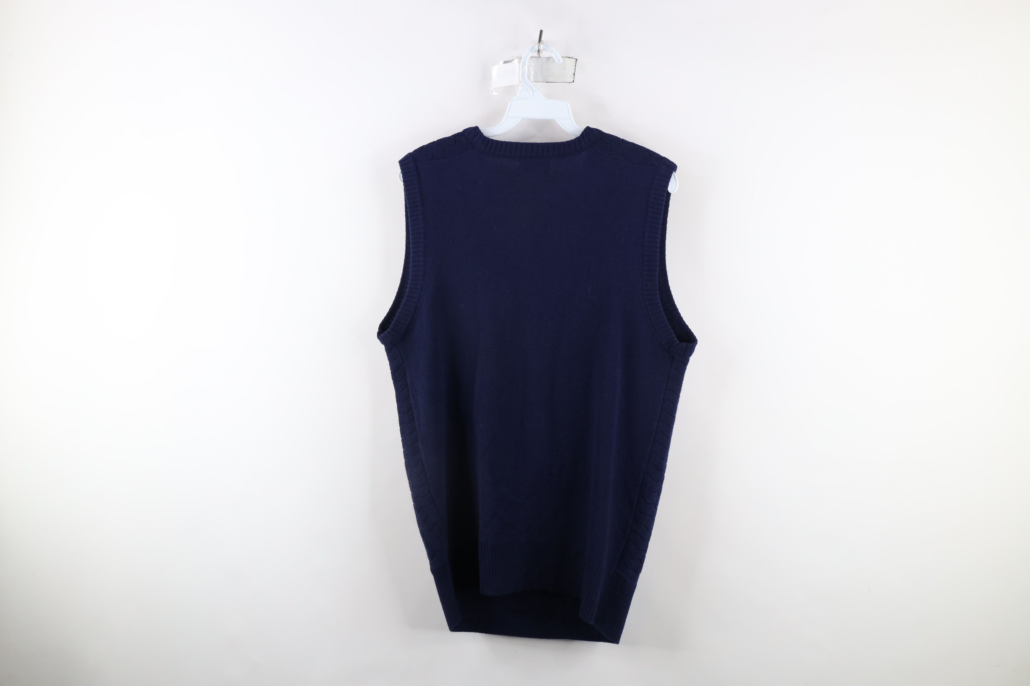 Vintage Vintage 70s Streetwear Knit V-Neck Sweater Vest Navy Blue Size US L / EU 52-54 / 3 - 5 Thumbnail
