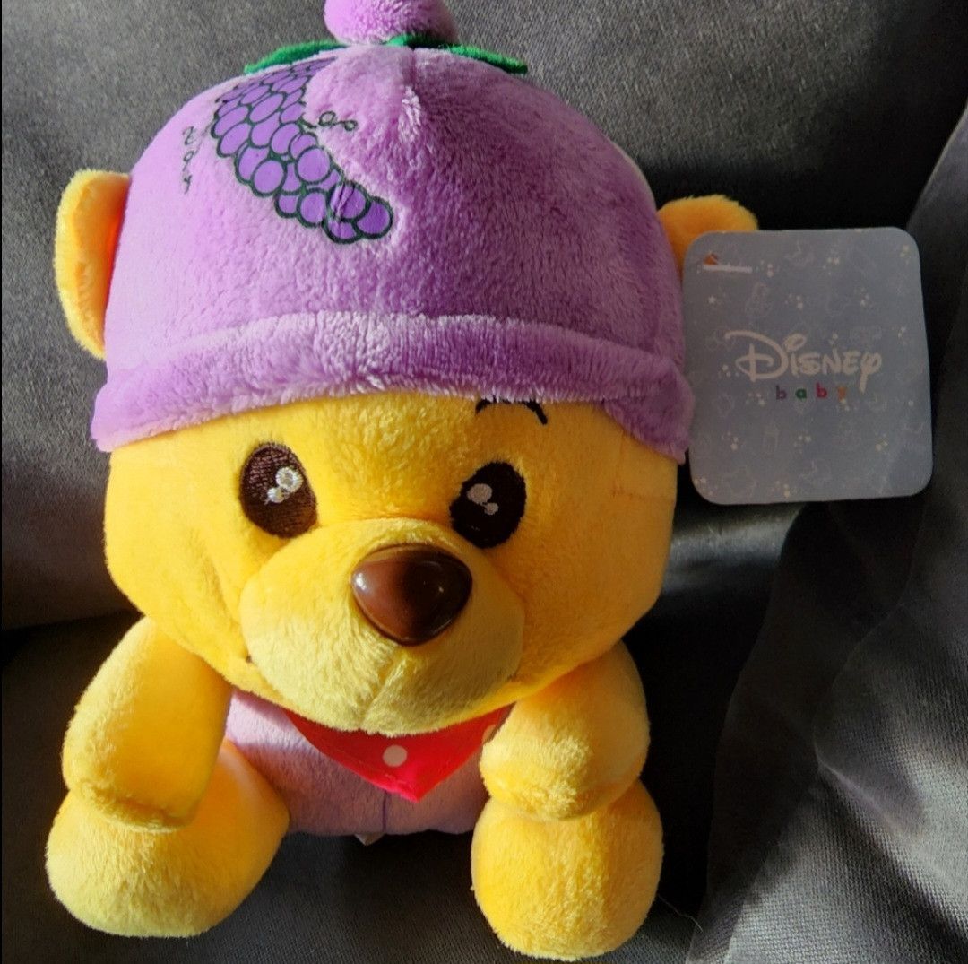 Disney NWT Disney Winnie The Pooh Purple Grape Cling Plush 8" Size ONE SIZE - 1 Thumbnail