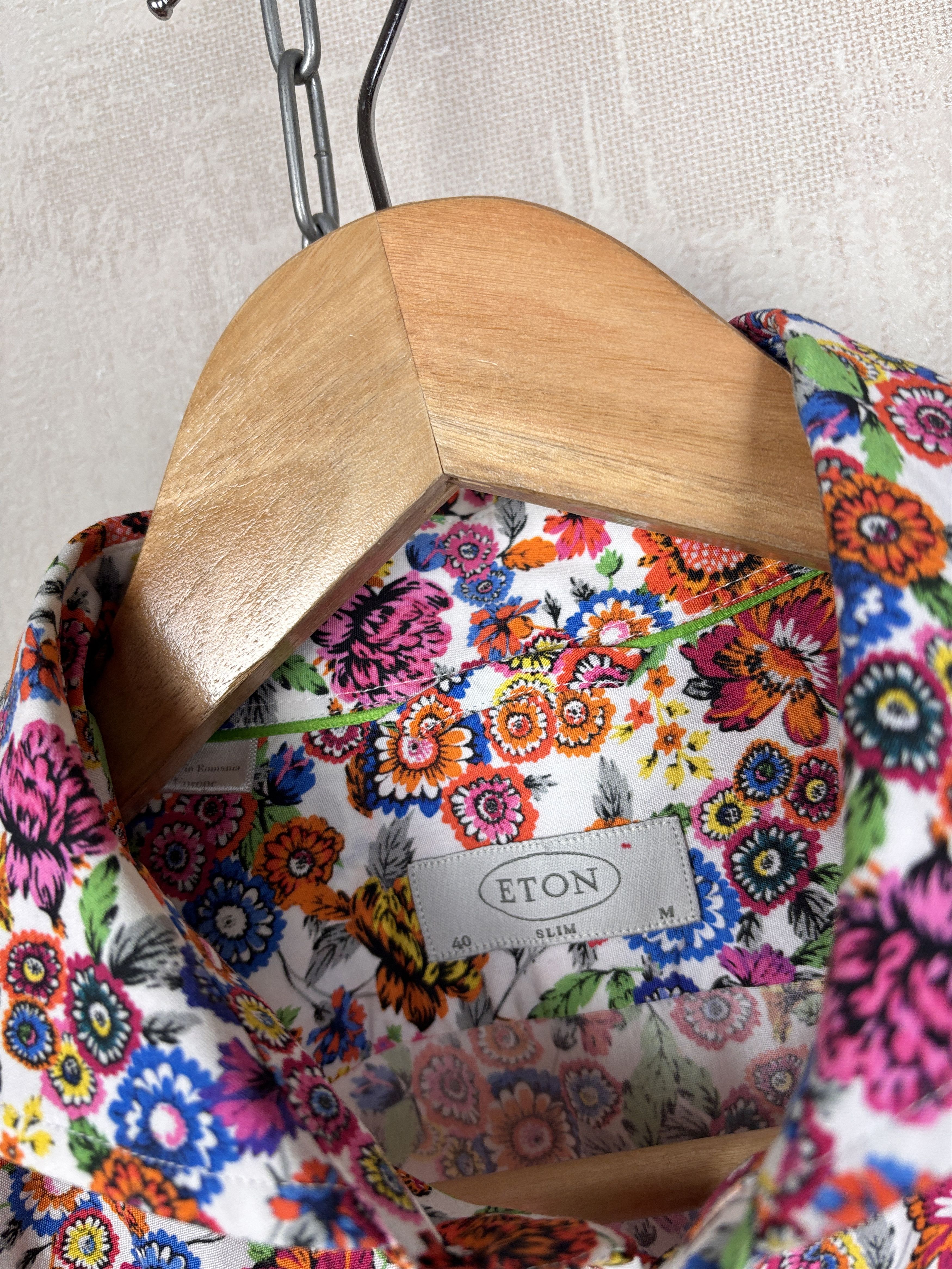 Eton Mint! Eton Floral Dress Shirt Sz 40 / M / 15 (3/4) Slim Fit Size US M / EU 48-50 / 2 - 4 Thumbnail