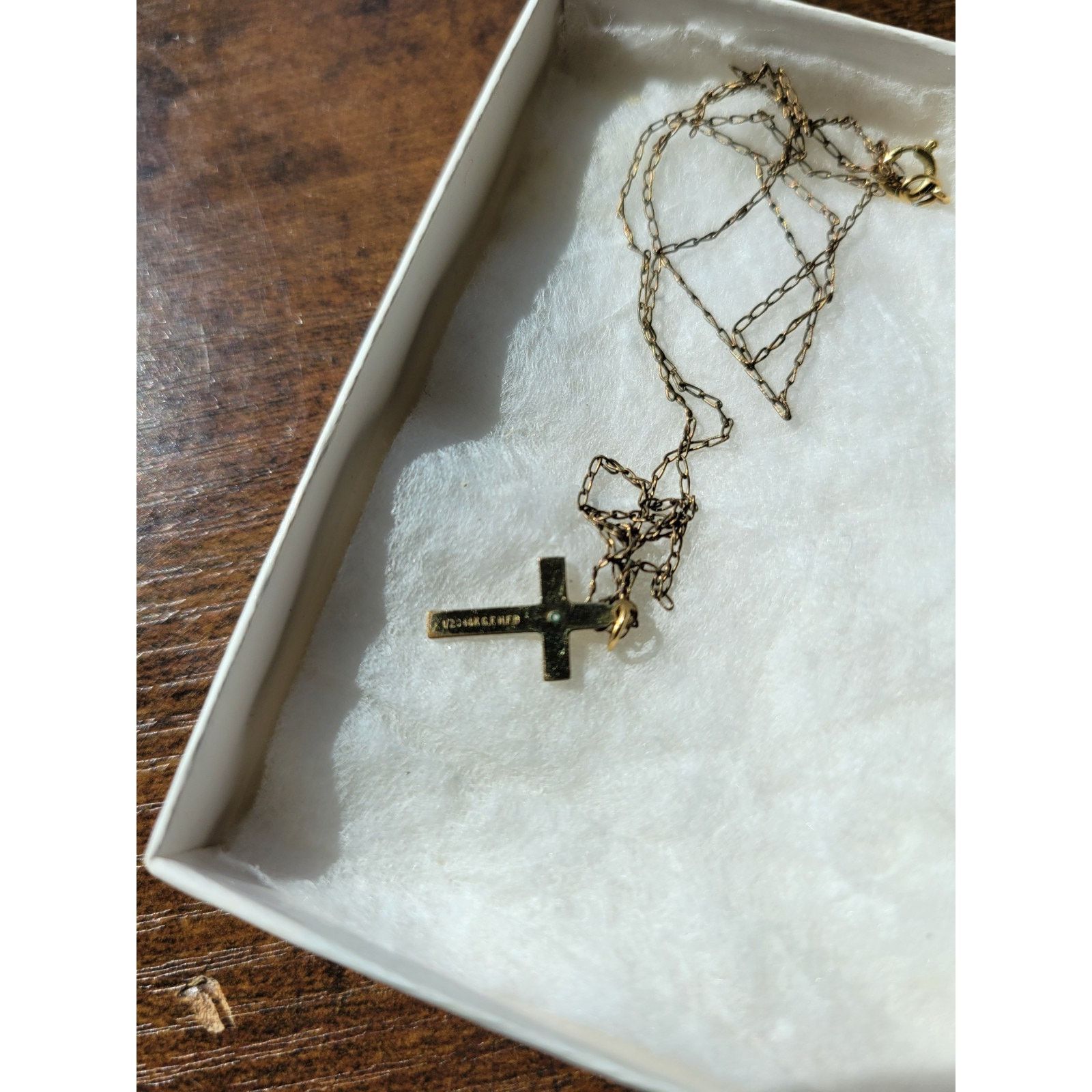 Other HFB 1/20 14k G.F. Gold Filled Cross 18" Link Chain Necklace Size ONE SIZE - 4 Thumbnail