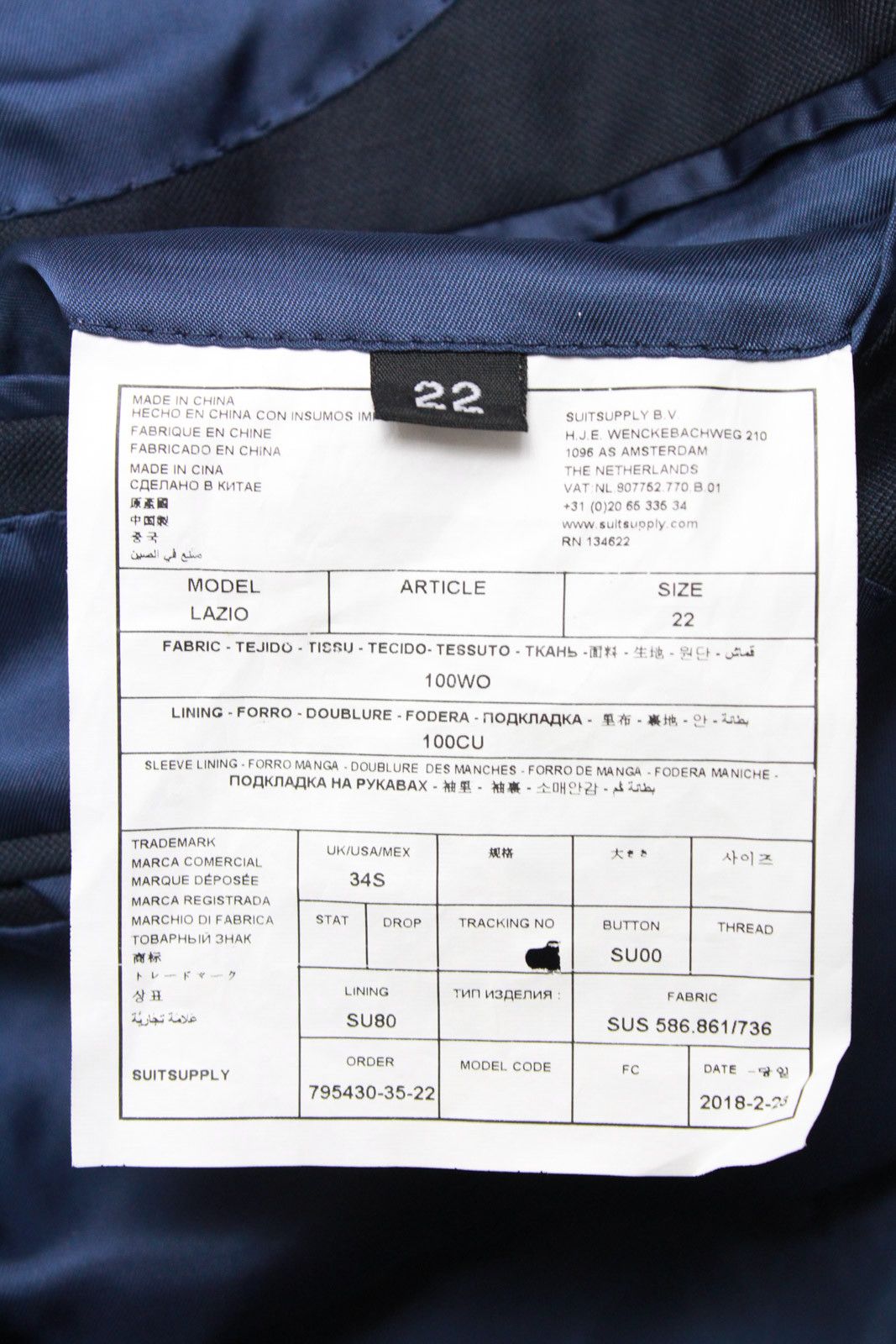 Suitsupply SUITSUPPLY Lazio Suit Men's UK 34S Made To Measure Size 34S - 8 Thumbnail