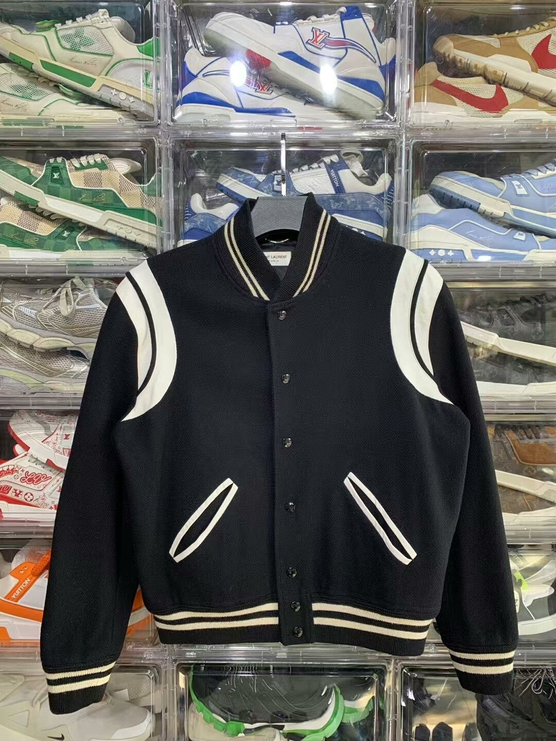 Saint Laurent Paris classic black and white baseball jacket Size US L / EU 52-54 / 3 - 1 Thumbnail