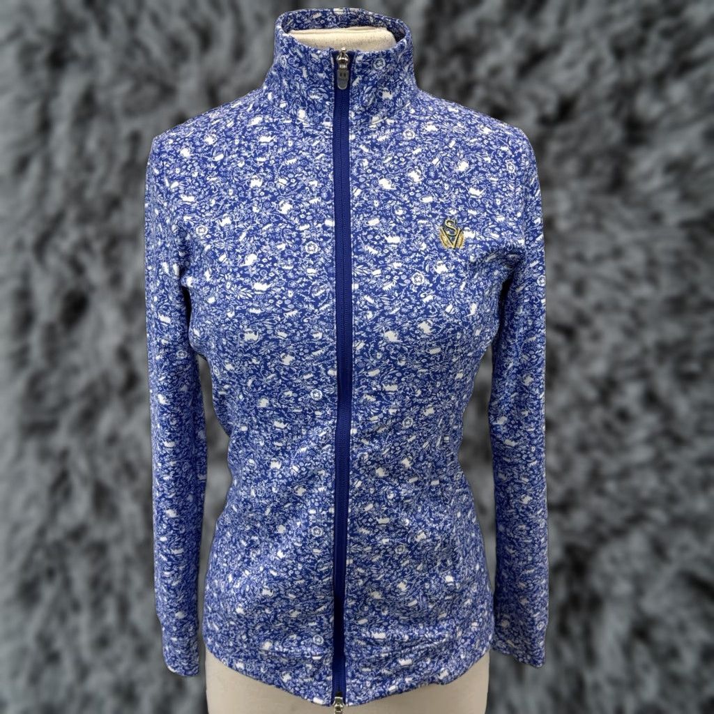 Peter Millar Peter Millar Full Zip Athletic Jacket Womens Small Blue White Teacup Sage Valley Size S / US 4 / IT 40 - 1 Thumbnail