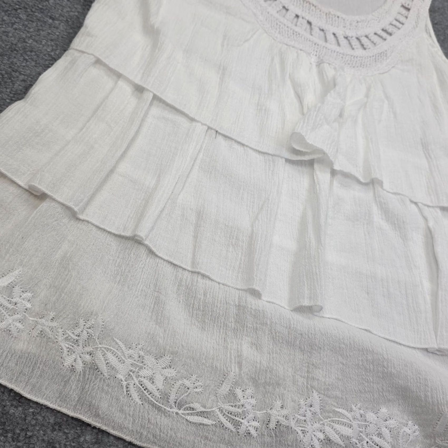Coldwater Creek VINTAGE ColdWater Creek Cotton Tiered Shell Top Shirt Tank Women's PS White NWT Size S / US 4 / IT 40 - 3 Thumbnail