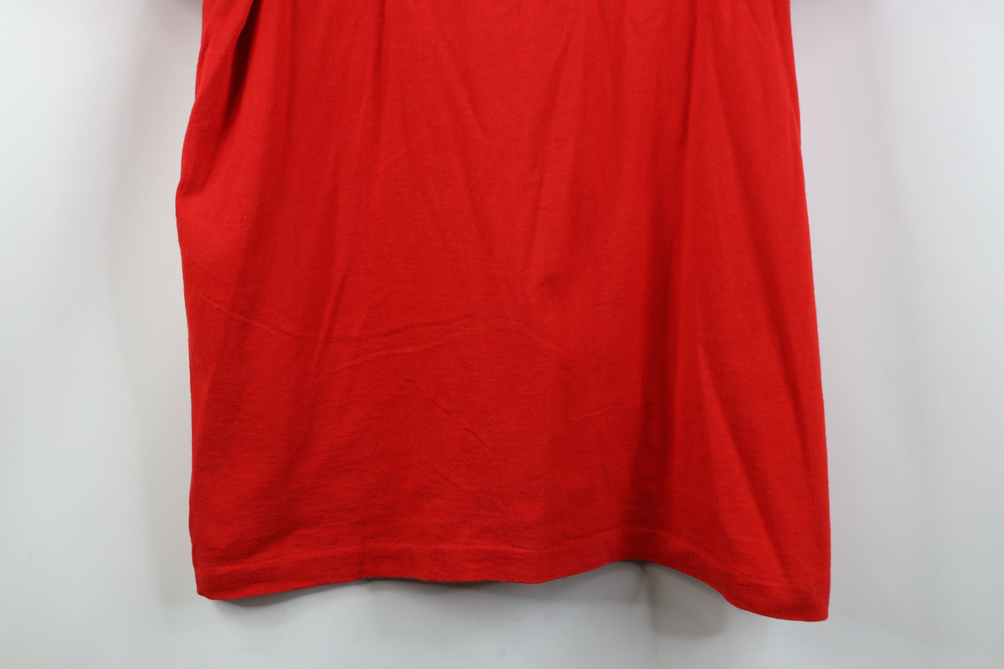 Vintage Vintage 90s Streetwear Heavyweight Cotton T-Shirt Red USA Size US XL / EU 56 / 4 - 3 Thumbnail