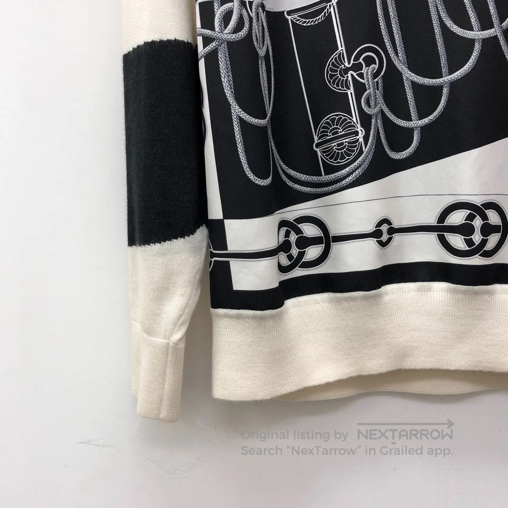Hermes Hermes Color Blocked Buckle Pattern Printed Crew Neck Long Size XXS / US 00 / IT 34 - 4 Thumbnail