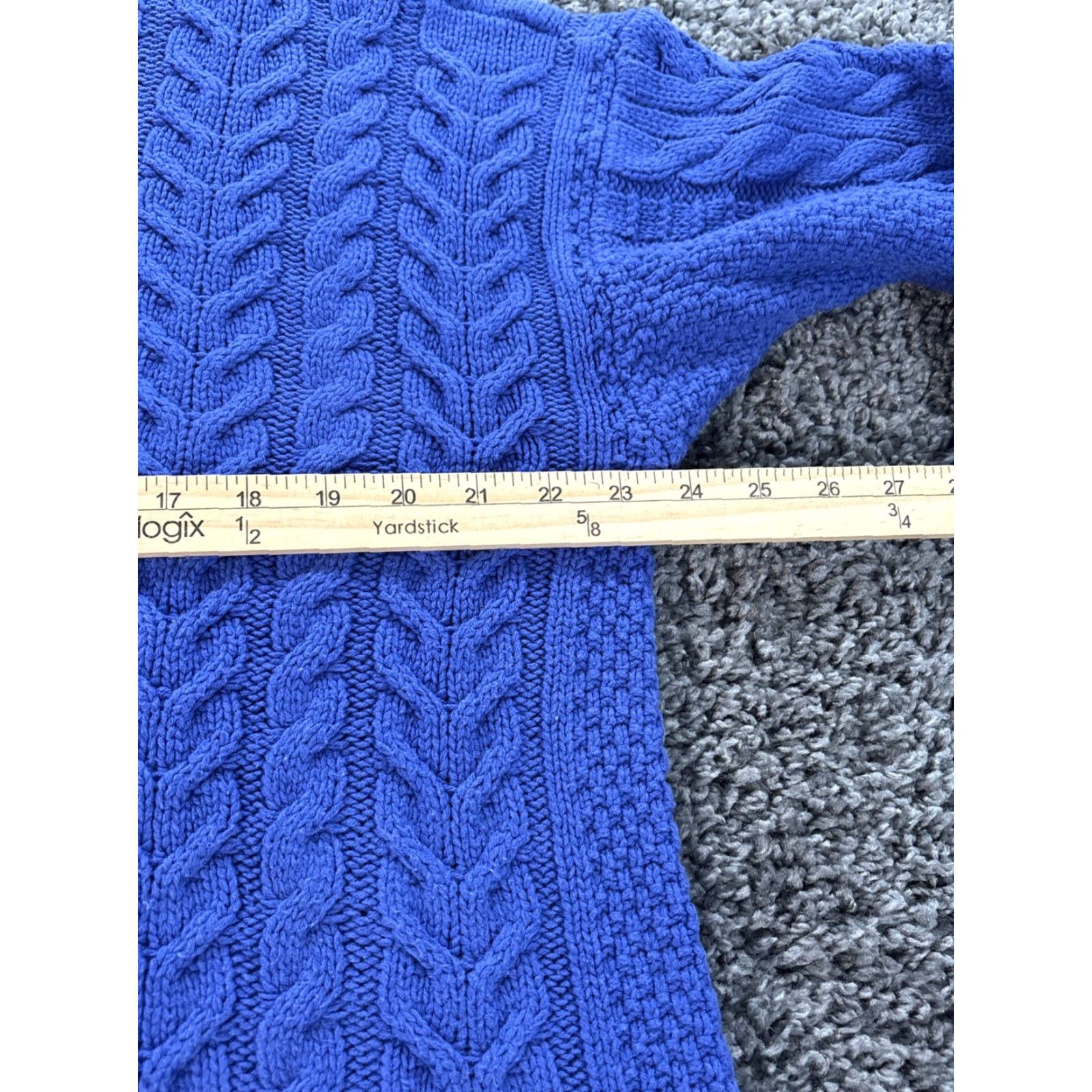 Ralph Lauren VINTAGE Lauren Ralph Lauren Sweater Womens 2x Cable Knit Crewneck Blue Wool Long Sleeve Pullover Plus Size Womens Size XXL / US 16-18 / IT 52-54 - 3 Thumbnail