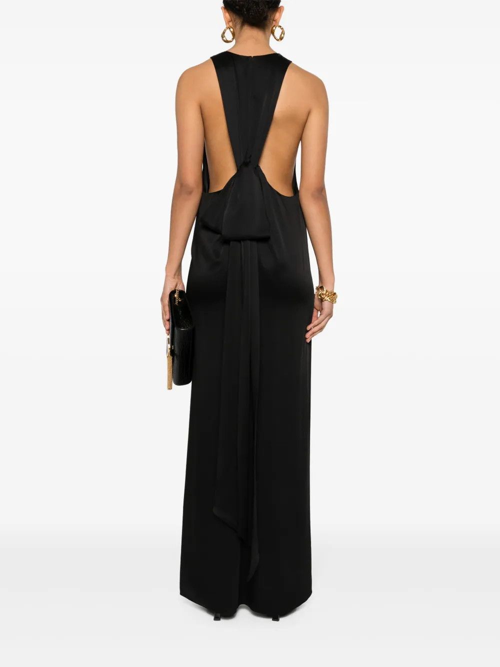 Saint Laurent Paris o1y0126 Maxi Dress in Black Size S / US 4 / IT 40 - 5 Thumbnail