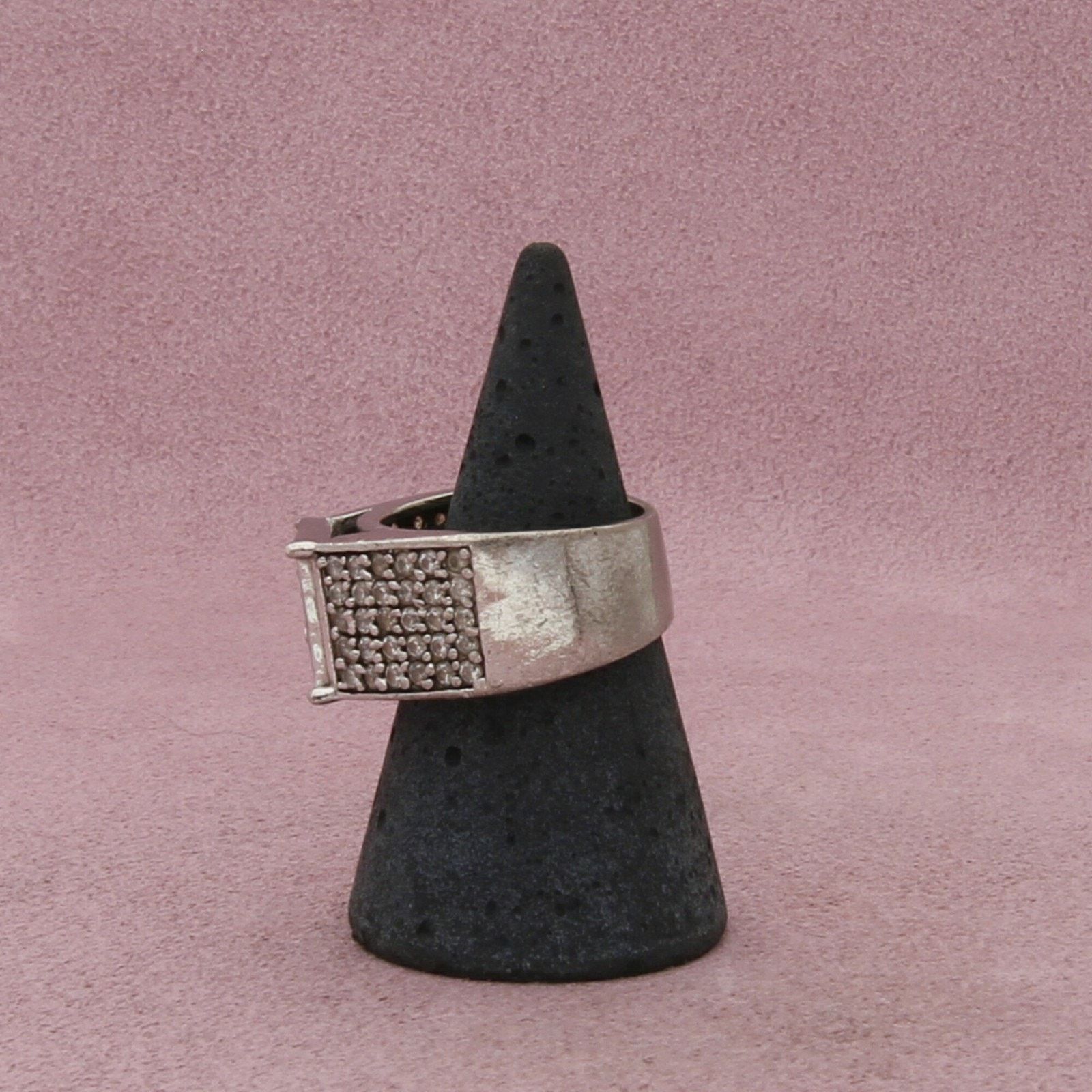 Sterling Silver sterling silver vintage pave cz signet ring size 7.75 Size ONE SIZE - 4 Thumbnail