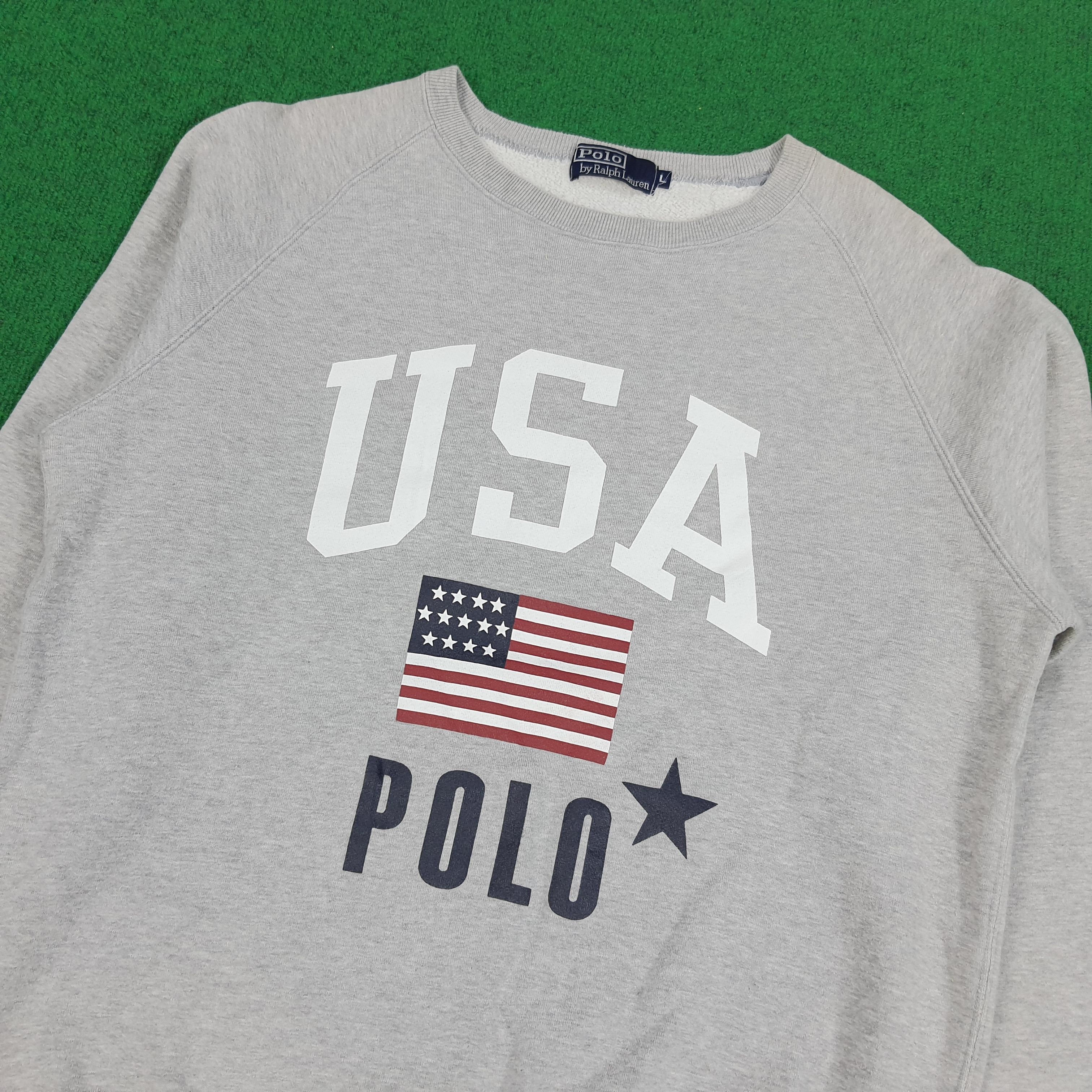 Polo Ralph Lauren × Vintage Vintage Polo by Ralph Lauren American Flag Sweatshirt Size US M / EU 48-50 / 2 - 2 Thumbnail