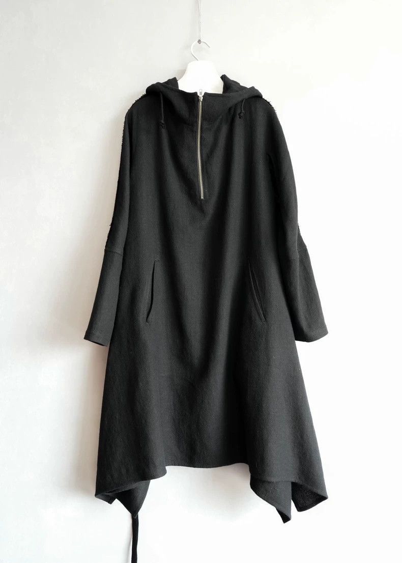Yohji Yamamoto Yohji Yamamoto Yohji Yamamoto Black Hooded Coat Size US S / EU 44-46 / 1 - 1 Thumbnail