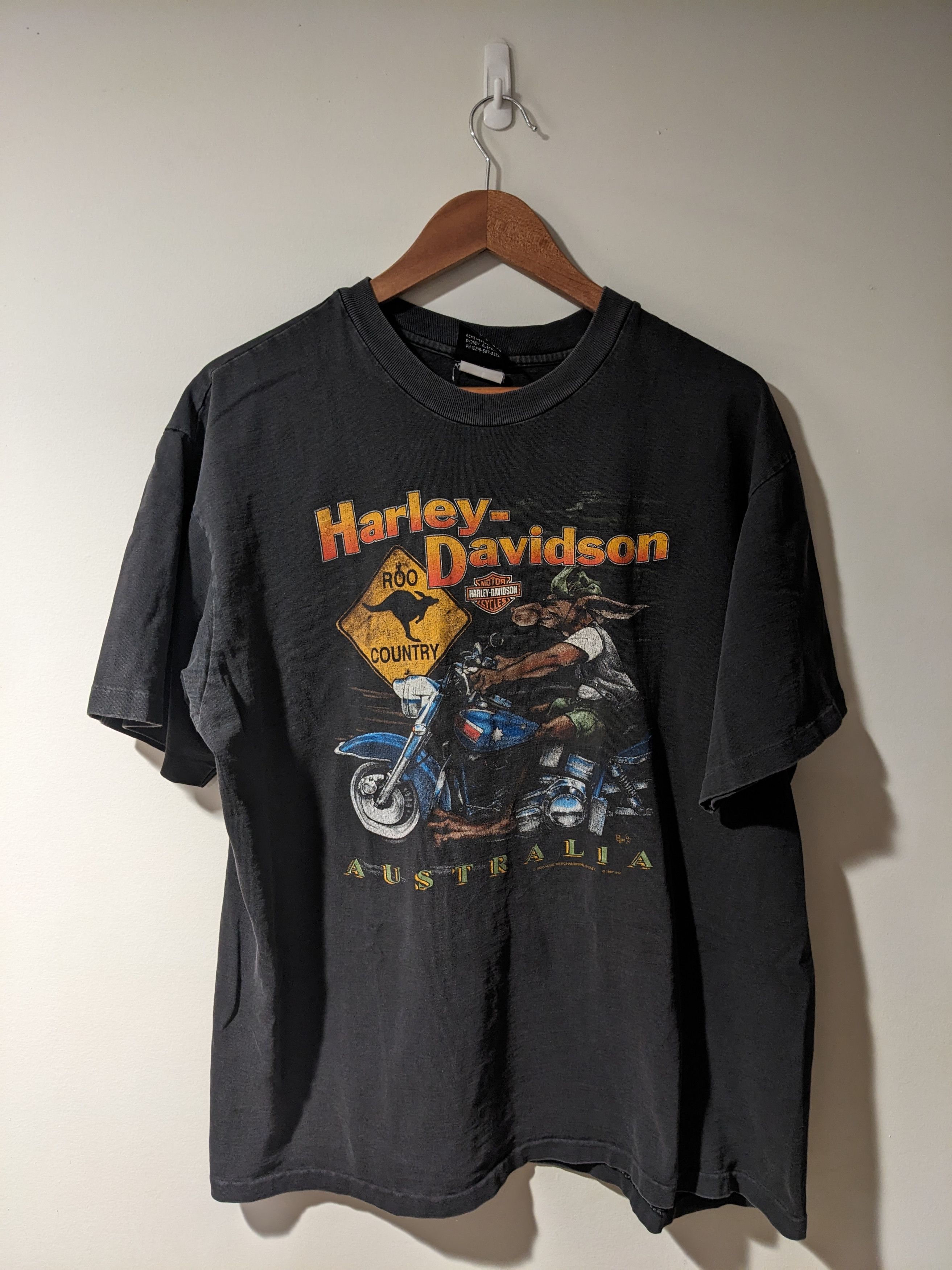 Harley Davidson × Vintage Vintage 1997 Harley Davidson Australia Kangaroo T-Shirt Size US XL / EU 56 / 4 - 1 Thumbnail