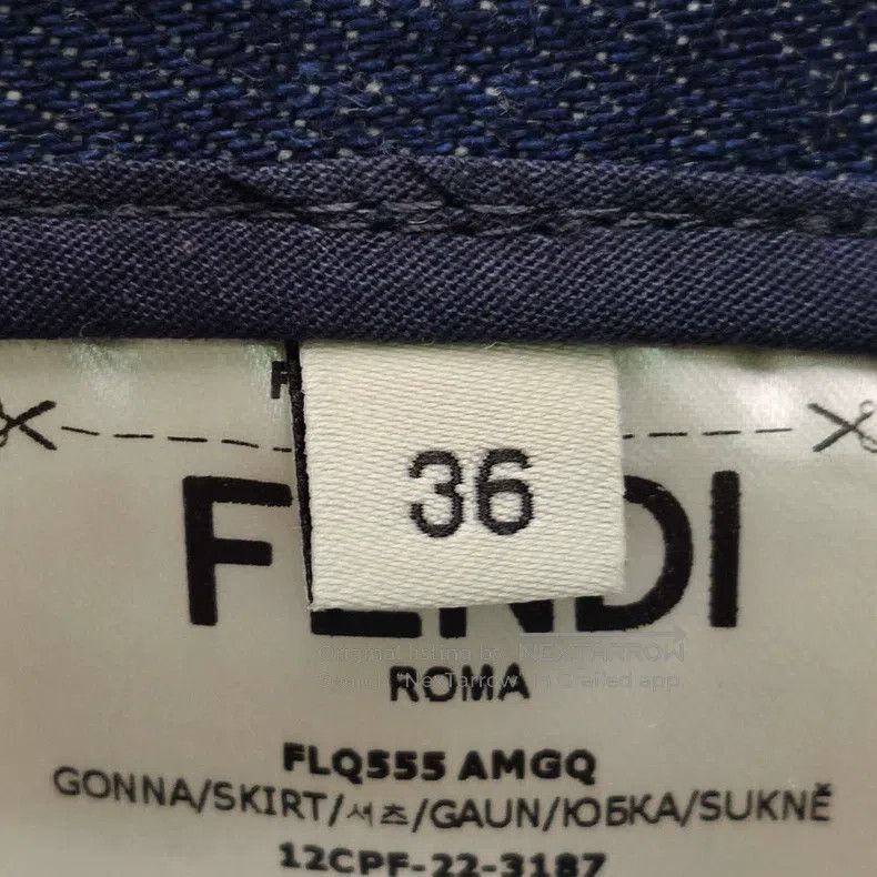 Fendi Fendi Cotton Denim Skirt Size 24" / US 00 / IT 34 - 6 Thumbnail
