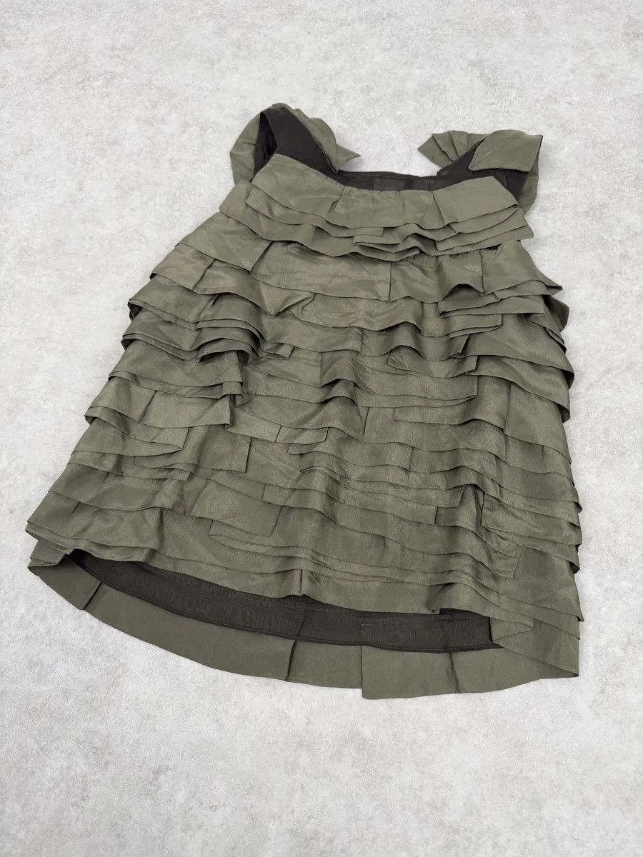 chloma SS2006 Chloé Khaki Green Relief Silk Tank Top Size S / US 4 / IT 40 - 4 Thumbnail