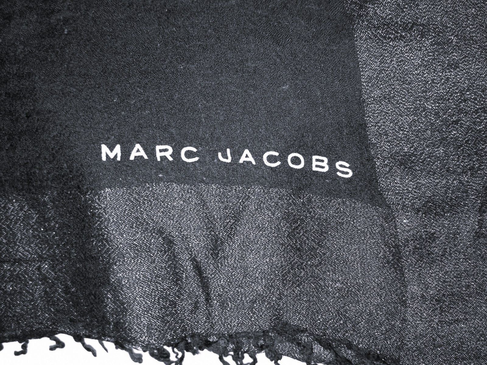 Marc Jacobs MARC JACOBS Wool Cashmere Black Vintage Scarf Shawl Size ONE SIZE - 1 Thumbnail