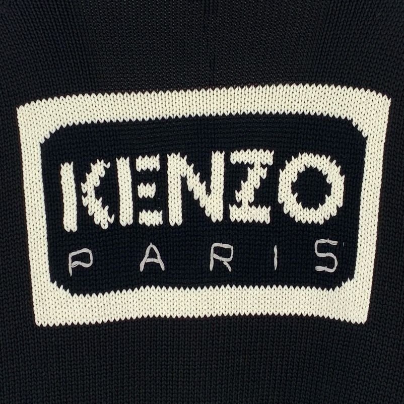 Kenzo [Kenzo] Embroidered Logo Black Cotton Knit Cardigan M Size US M / EU 48-50 / 2 - 2 Thumbnail