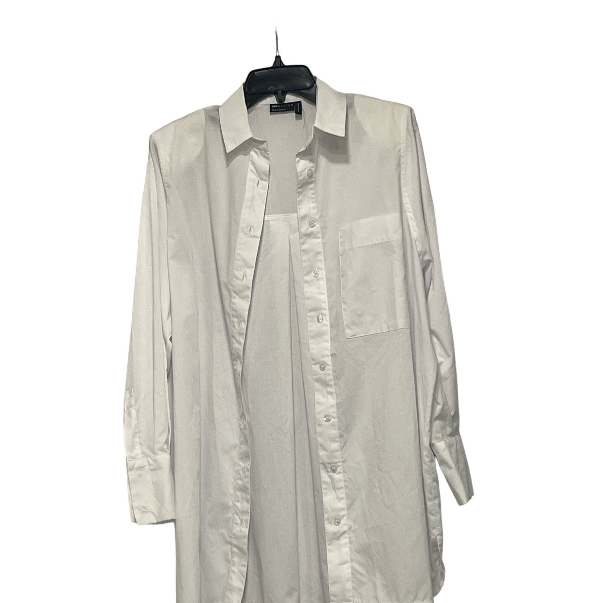 Topshop Topshop Oversized Poplin Button-up Shirt In White, Sz. 0 Size XS / US 0-2 / IT 36-38 - 3 Thumbnail