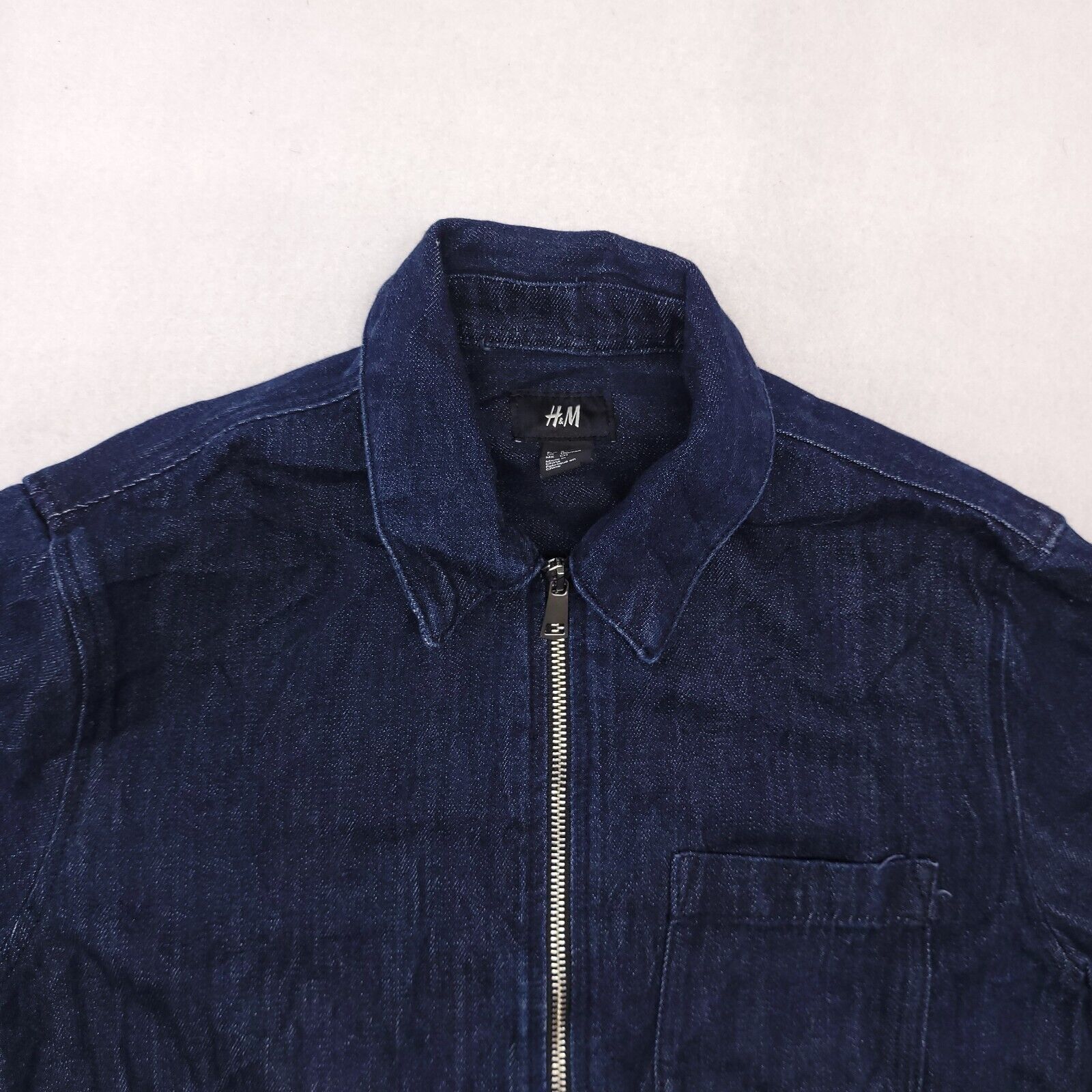 H&M H&M Zip Up Long Sleeve Denim Jean Jacket Womens Size S Blue Size S / US 4 / IT 40 - 1 Thumbnail