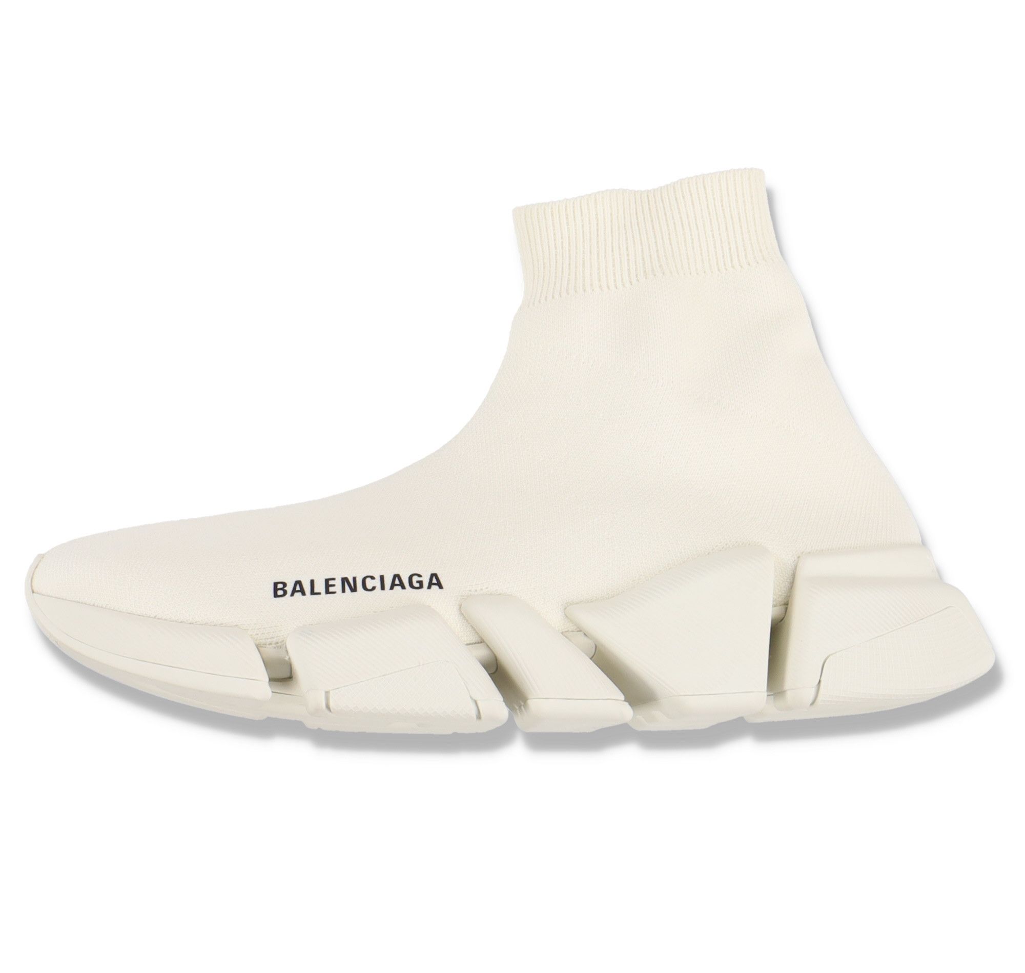 Balenciaga Light Beige Speed 2.0 Knit Sock Trainers Size US 7 / IT 37 - 1 Thumbnail