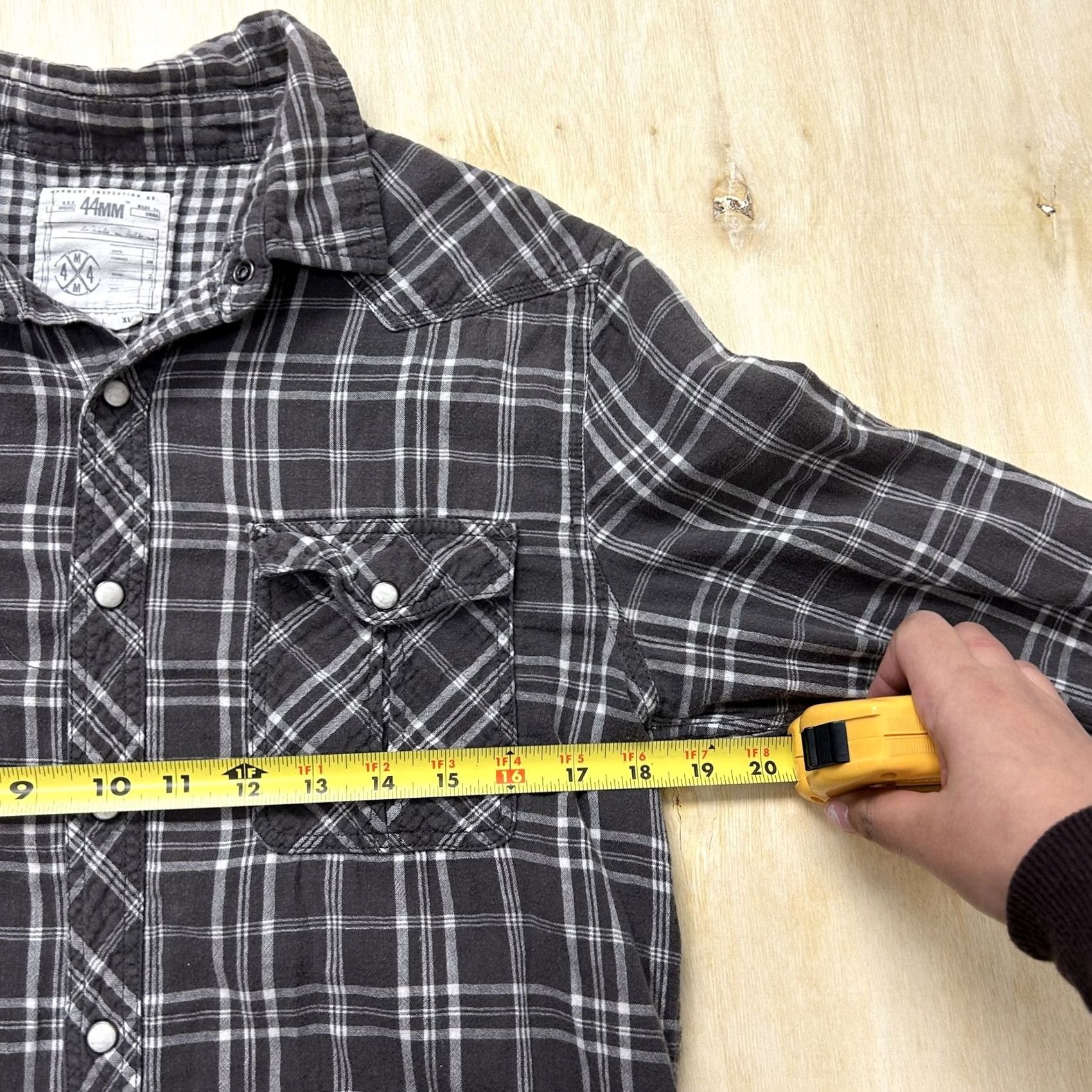 Vintage Y2K 44MM Flannel Shirt Mens Medium Gray Plaid Long Sleeve Snap Button Up Western Size US M / EU 48-50 / 2 - 6 Thumbnail