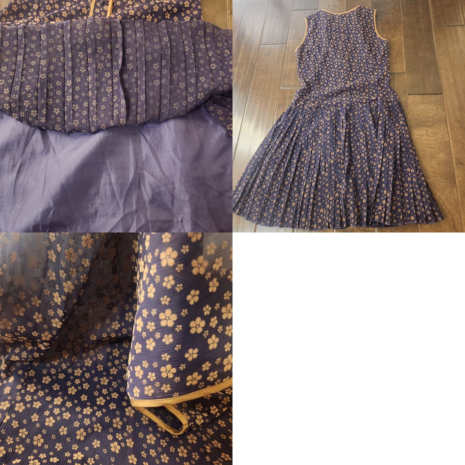 H&M H&M Dress Womens Size 6 Navy Floral Pleated Fit Flare Sleeveless Pockets Dress Size M / US 6-8 / IT 42-44 - 10 Thumbnail