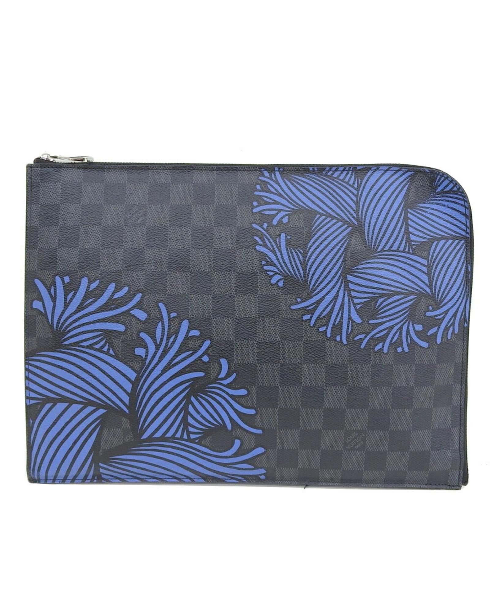 image of Luxury Designer Grey Canvas Pochette Jour By Louis Vuitton, Women's