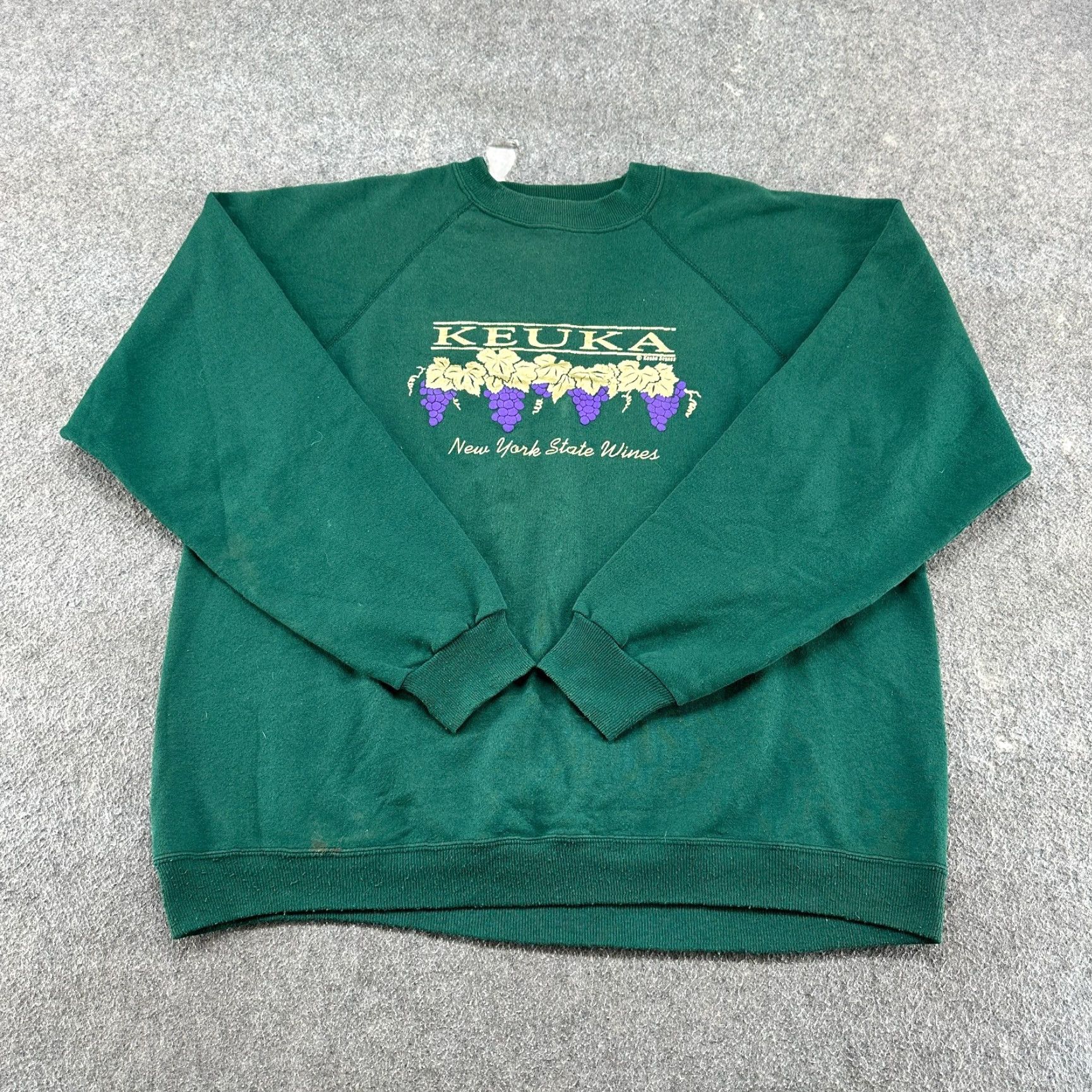 Hanes VINTAGE Wine Sweatshirt Mens 2XL Green Pullover Hanes Cotton 90s City Pullover Sweatshirt Men Green 2XL Size US XXL / EU 58 / 5 - 2 Thumbnail