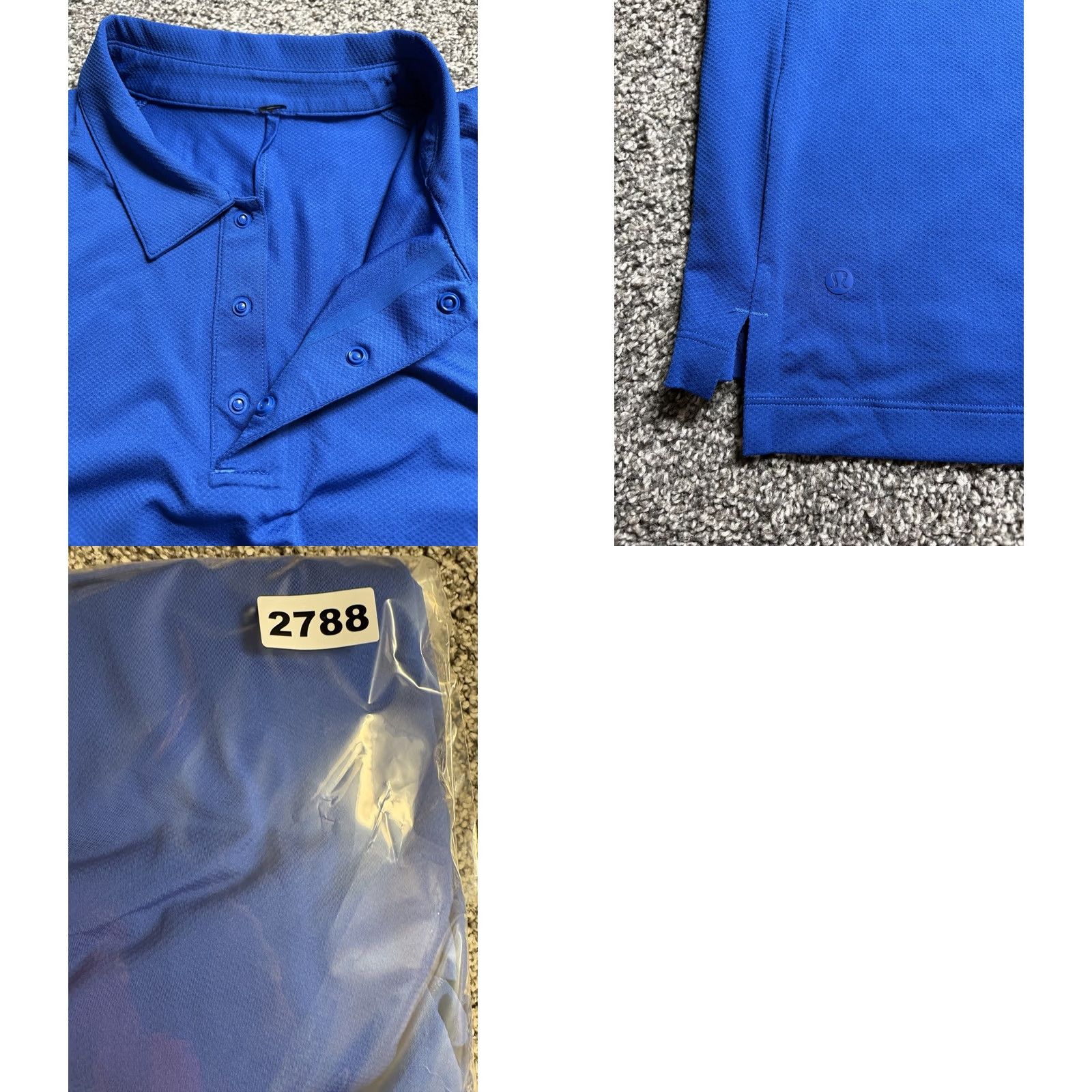 Lululemon Lululemon Polo Shirt Mens Large Blue Short Sleeve Snap Performance Textured Shirt Size US L / EU 52-54 / 3 - 8 Thumbnail