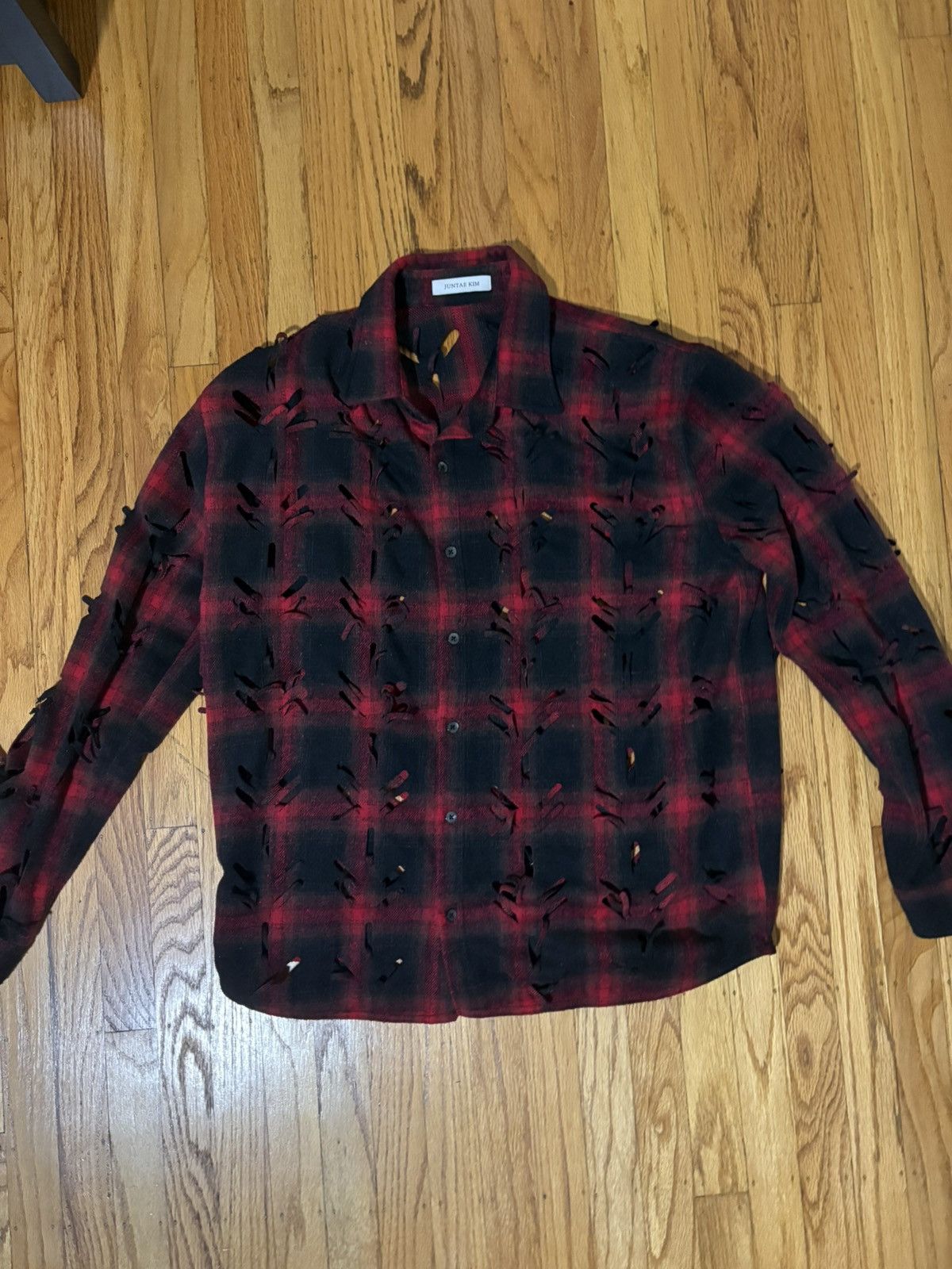 Juntae Kim Juntae Kim Laser Slashed Shirt Size US M / EU 48-50 / 2 - 1 Thumbnail