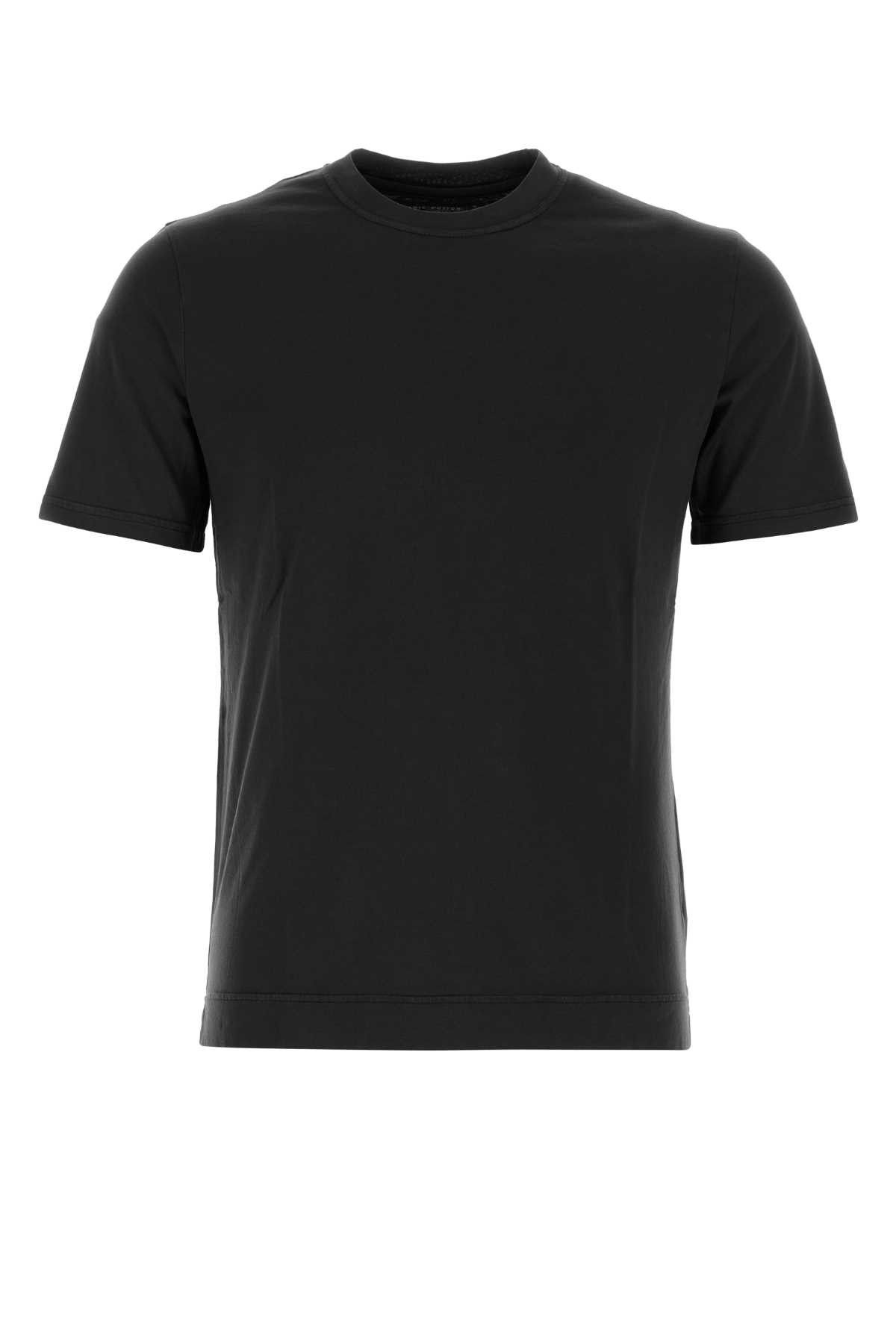 image of Fedeli Black Cotton Extreme T-Shirt, Men's (Size Medium)