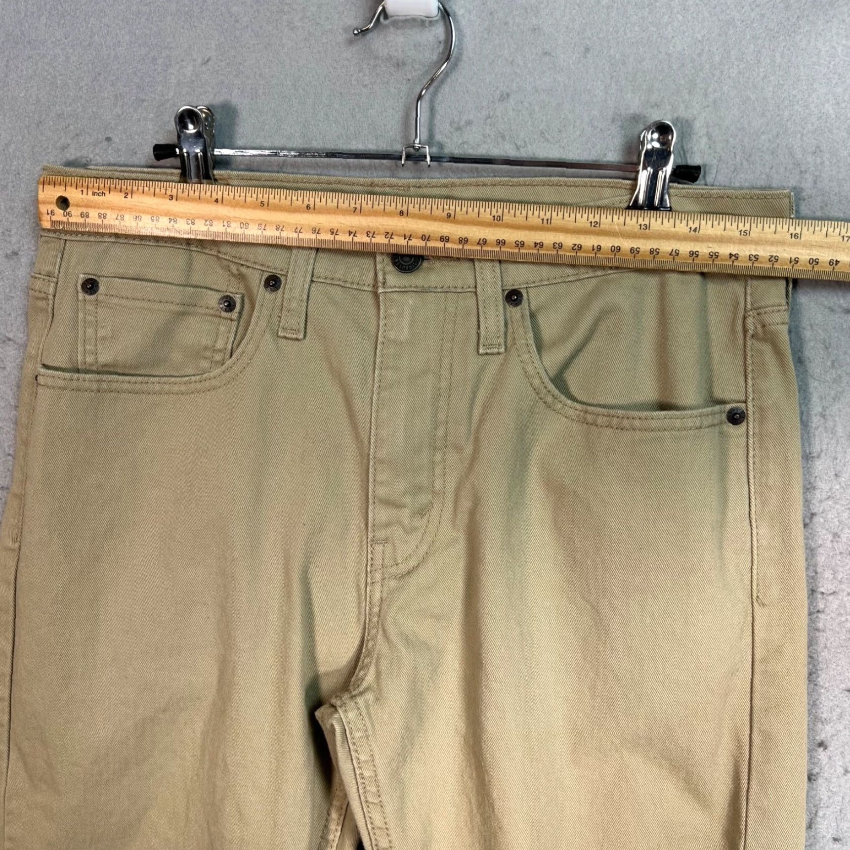 Levi's Levis 502 Jeans Mens Size 31 30Taper Fit Beige Cotton Blend Denim Size US 31 - 6 Thumbnail