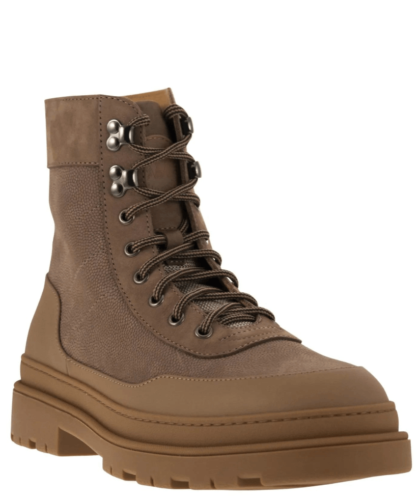 Brunello Cucinelli Brunello Cucinelli Pebbled Leather Ankle Boots in Brown Size US 10.5 / EU 43-44 - 2 Thumbnail