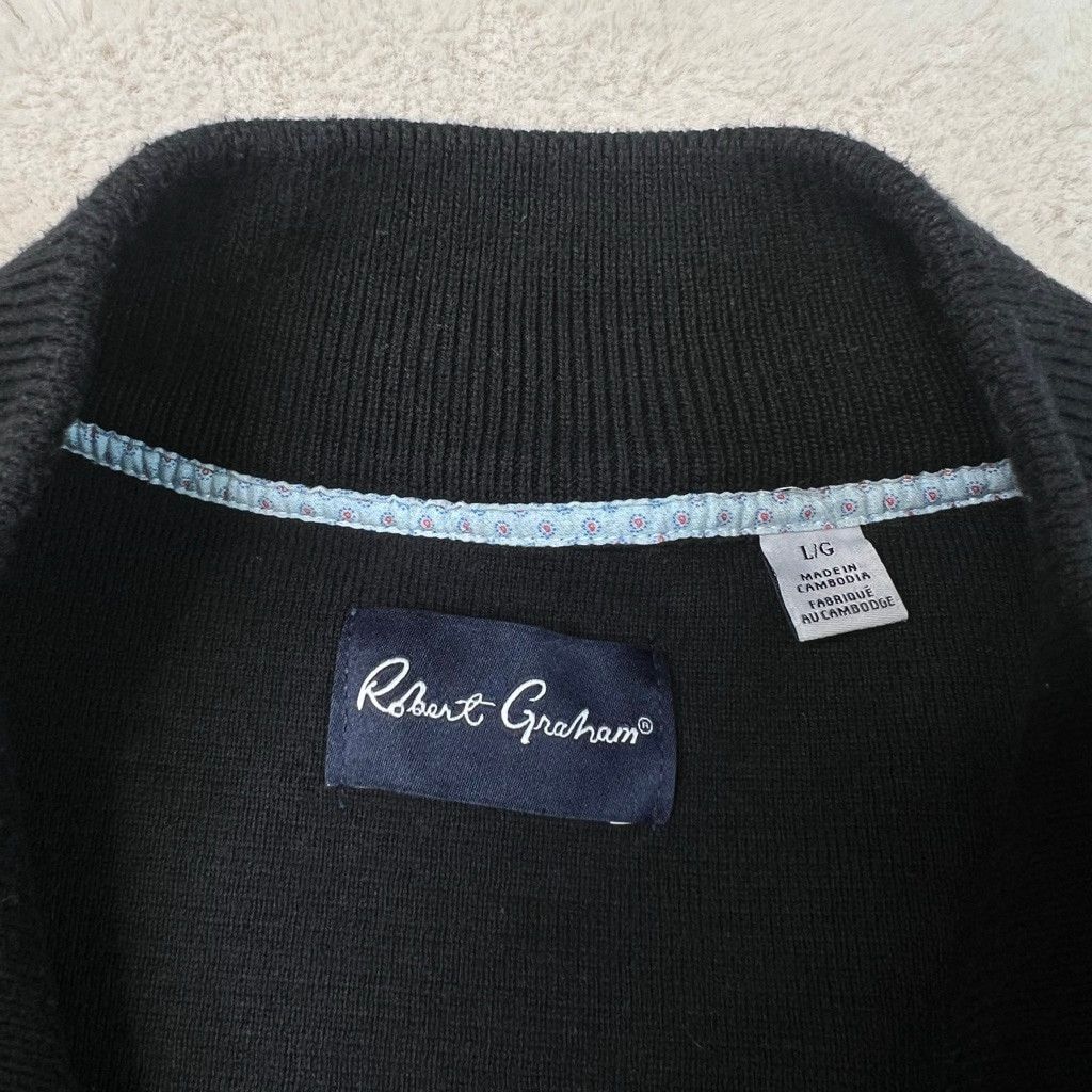 Robert Graham Robert Graham Black Zip Up Sweater Mens Size Large Size US L / EU 52-54 / 3 - 2 Thumbnail