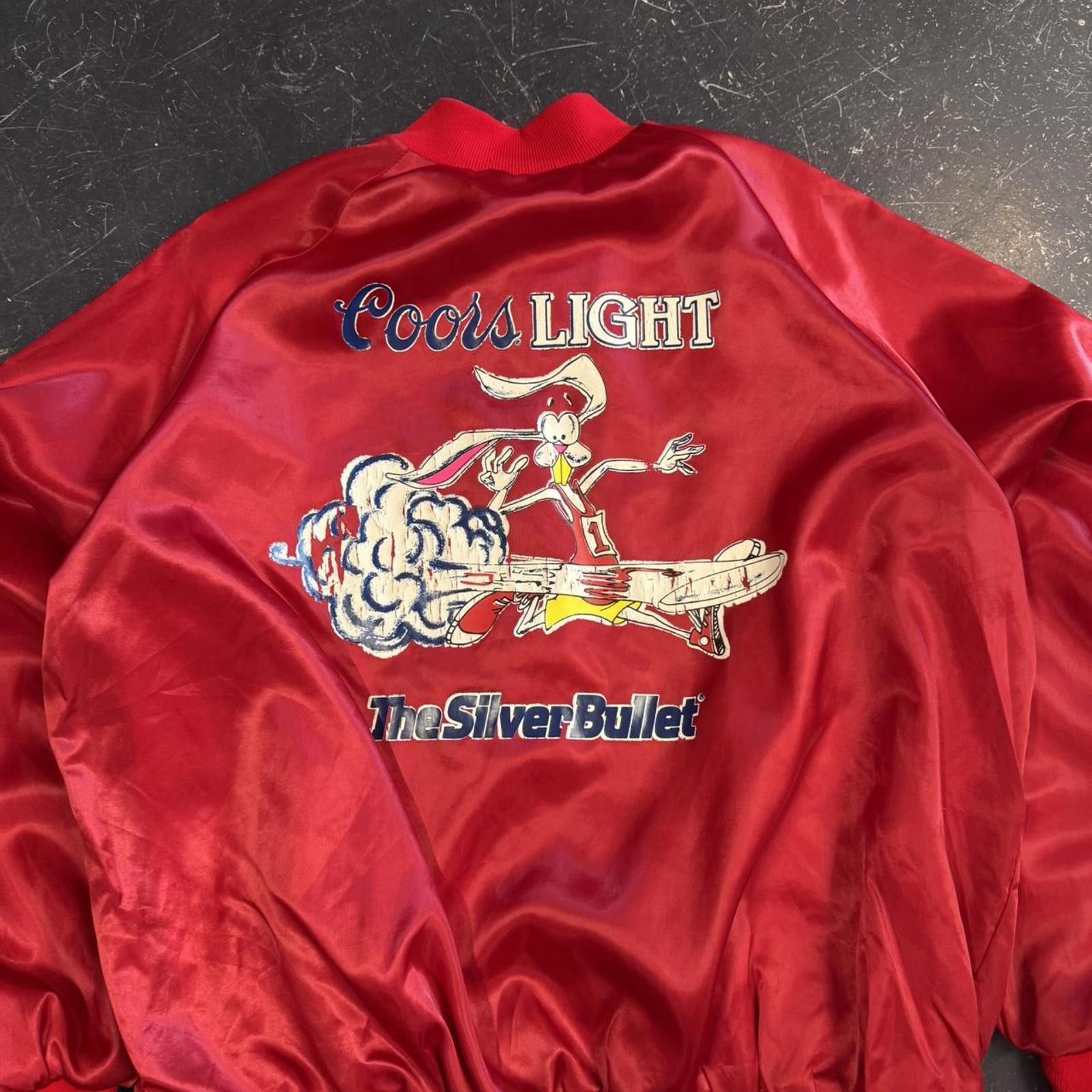 Budweiser × Vintage Vintage 80s Coors Light Silver Bullet Satin Jacket Size US XL / EU 56 / 4 - 3 Thumbnail