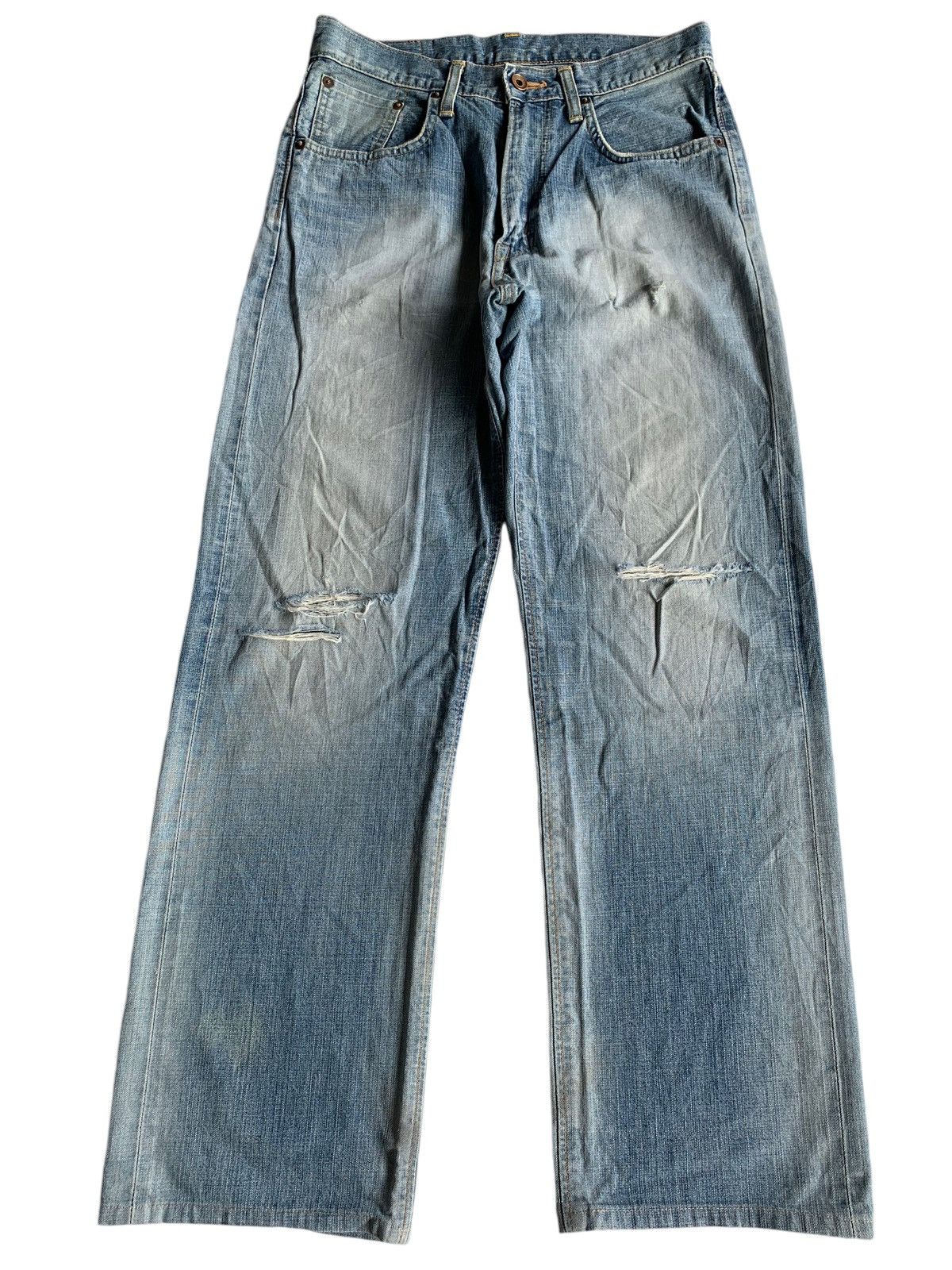 EDWIN 505Z SELVEDGE DISTRESSED DENIM