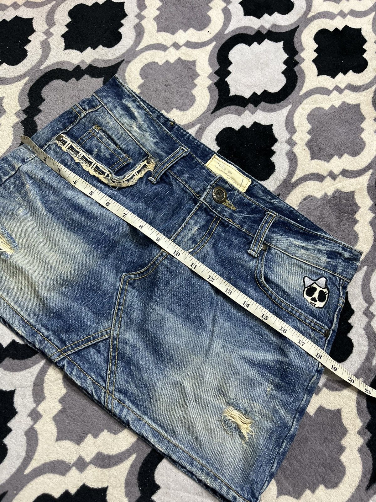 Hysteric Glamour 2000s lolita skirt skull denim Size 32" / US 10 / IT 46 - 8 Thumbnail
