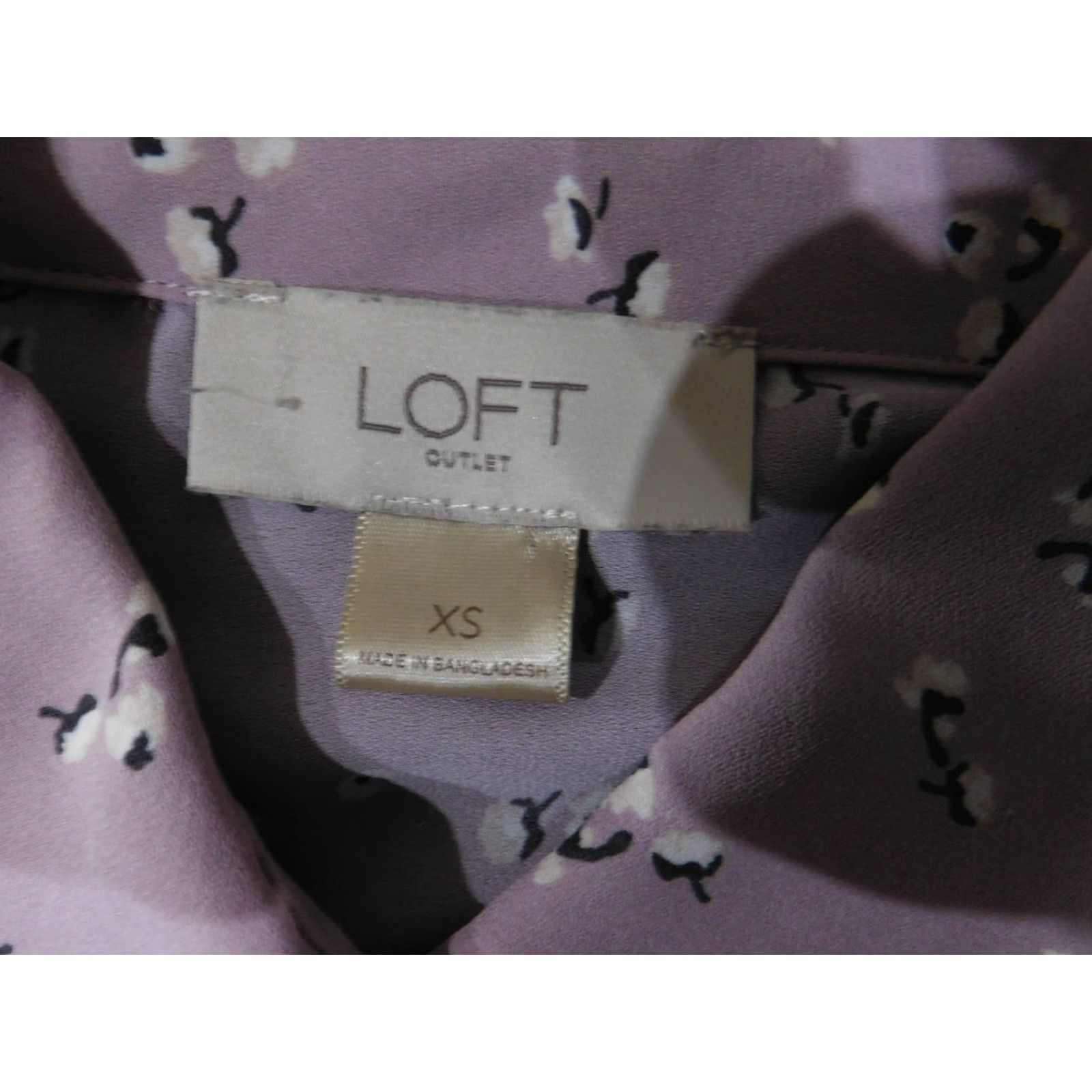 Loft LOFT Blouse Womens XS purple Floral Long Sleeve button up lightweight top Size XS / US 0-2 / IT 36-38 - 5 Thumbnail