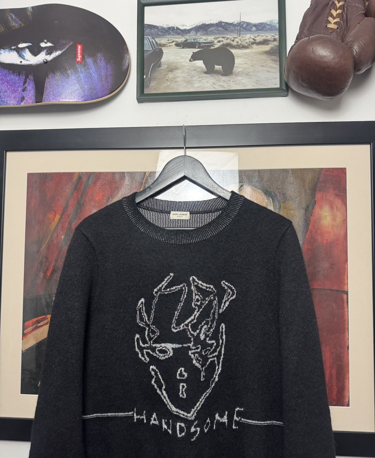 Saint Laurent Paris FW17 Saint Laurent Paris Mohair Knit Handsome Face Designer Size US M / EU 48-50 / 2 - 2 Thumbnail