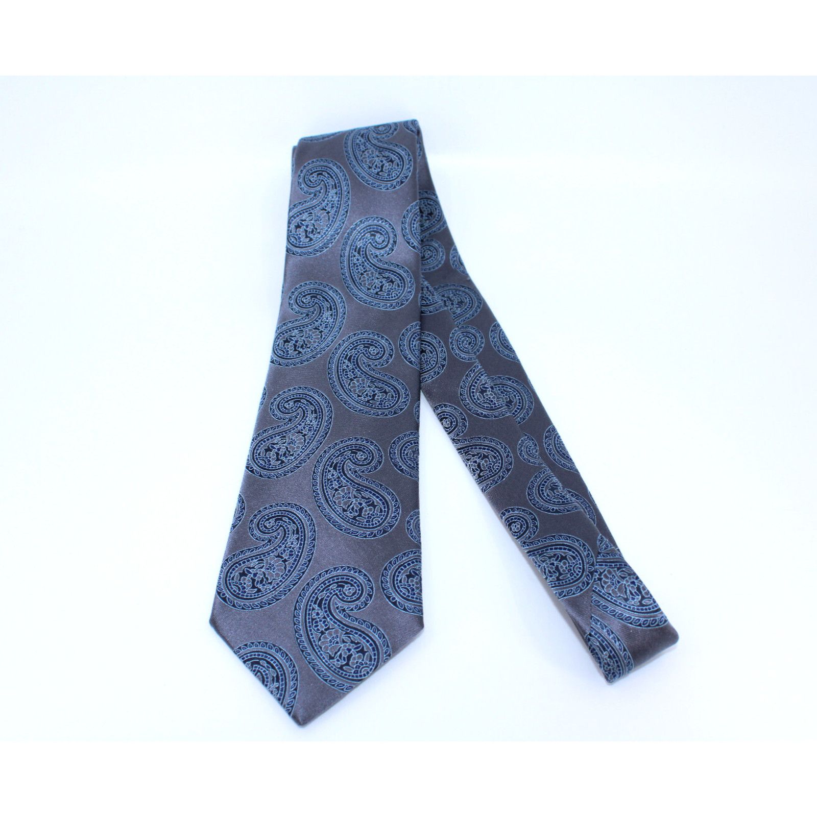 Ermenegildo Zegna A3 ERMENEGILDO ZEGNA Blue Paisley Print Floral Silk Tie 57" Size ONE SIZE - 2 Thumbnail