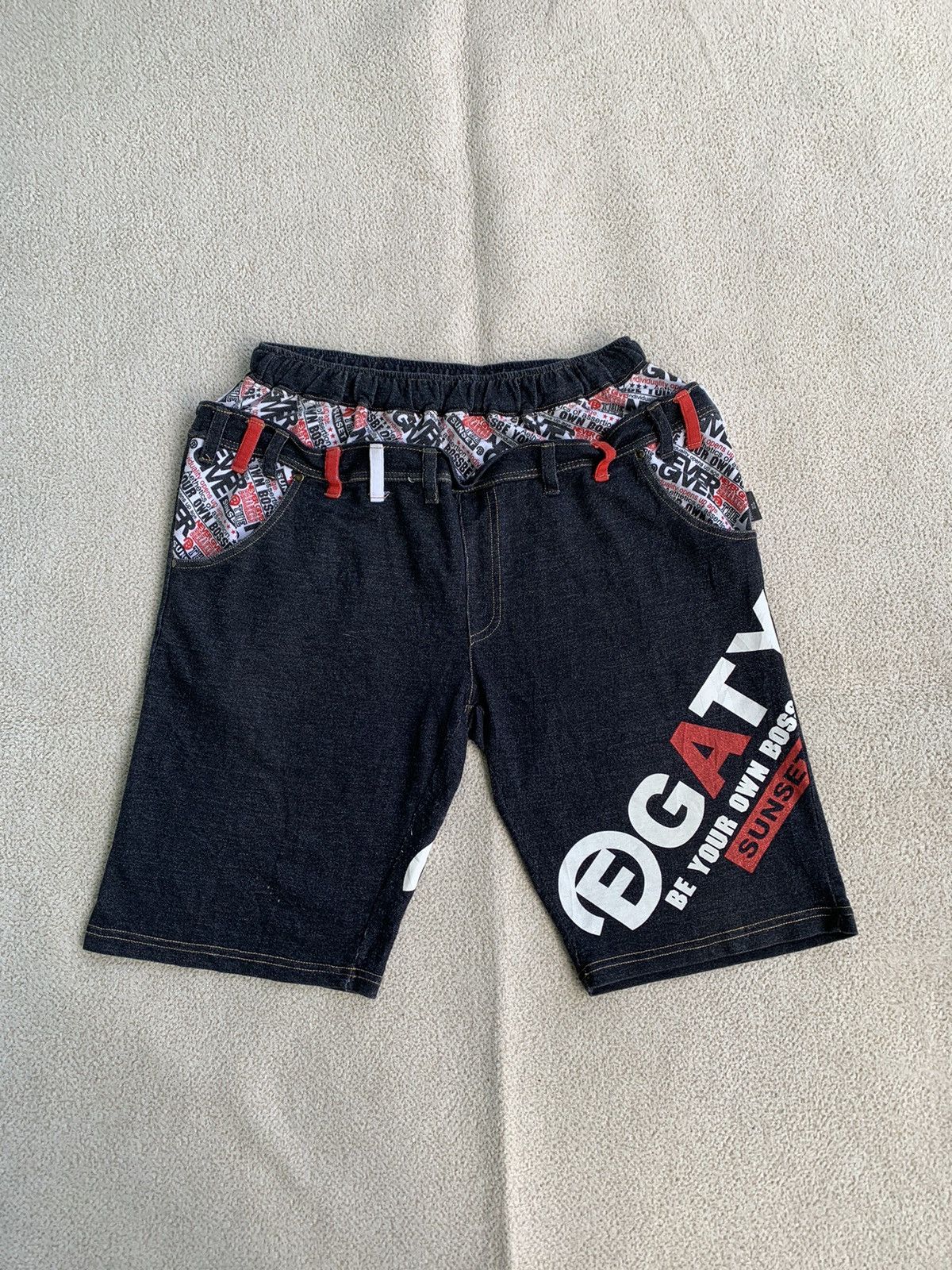 Japanese Brand × Vintage vtg y2k fogaty house double waist denim short pants Size US 35 - 1 Thumbnail