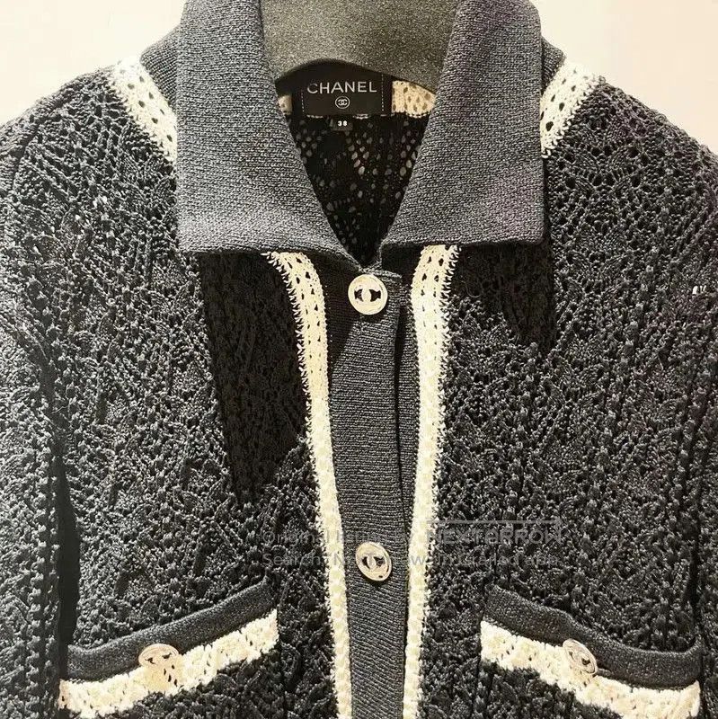 Chanel Chanel Black Cotton Lace Long Sleeve Cardigan . Size M / US 6-8 / IT 42-44 - 3 Thumbnail