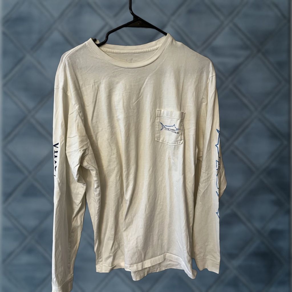 Vineyard Vines VINTAGE Vineyard Vines Logo Long Sleeve T-Shirt Size Large White Holiday Mens Size US L / EU 52-54 / 3 - 1 Thumbnail
